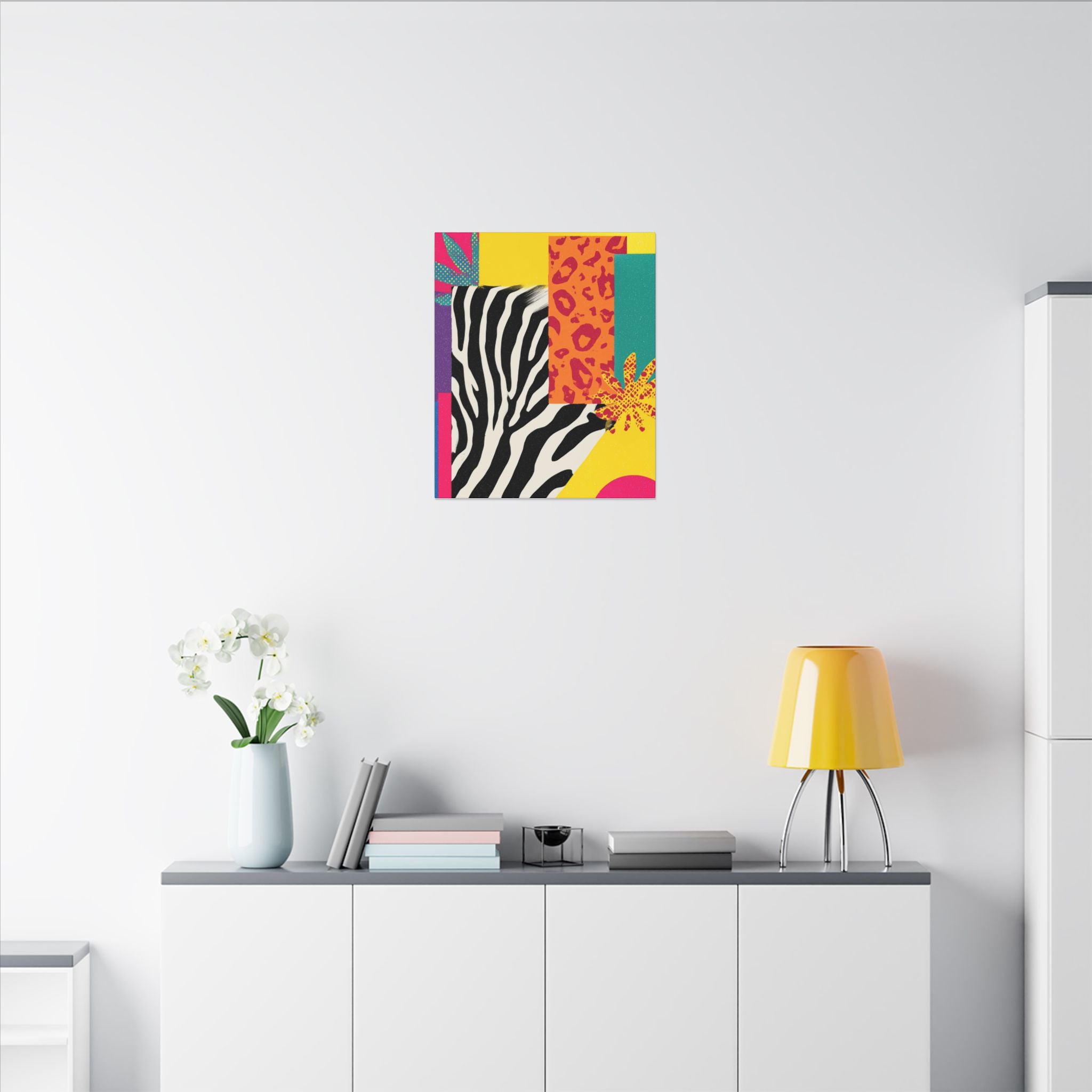 Copy of Pop Geometry: Zebra Leopard Fusion, Geometric Color Block, Modern Abstract Design   |   Custom Orders Accepted