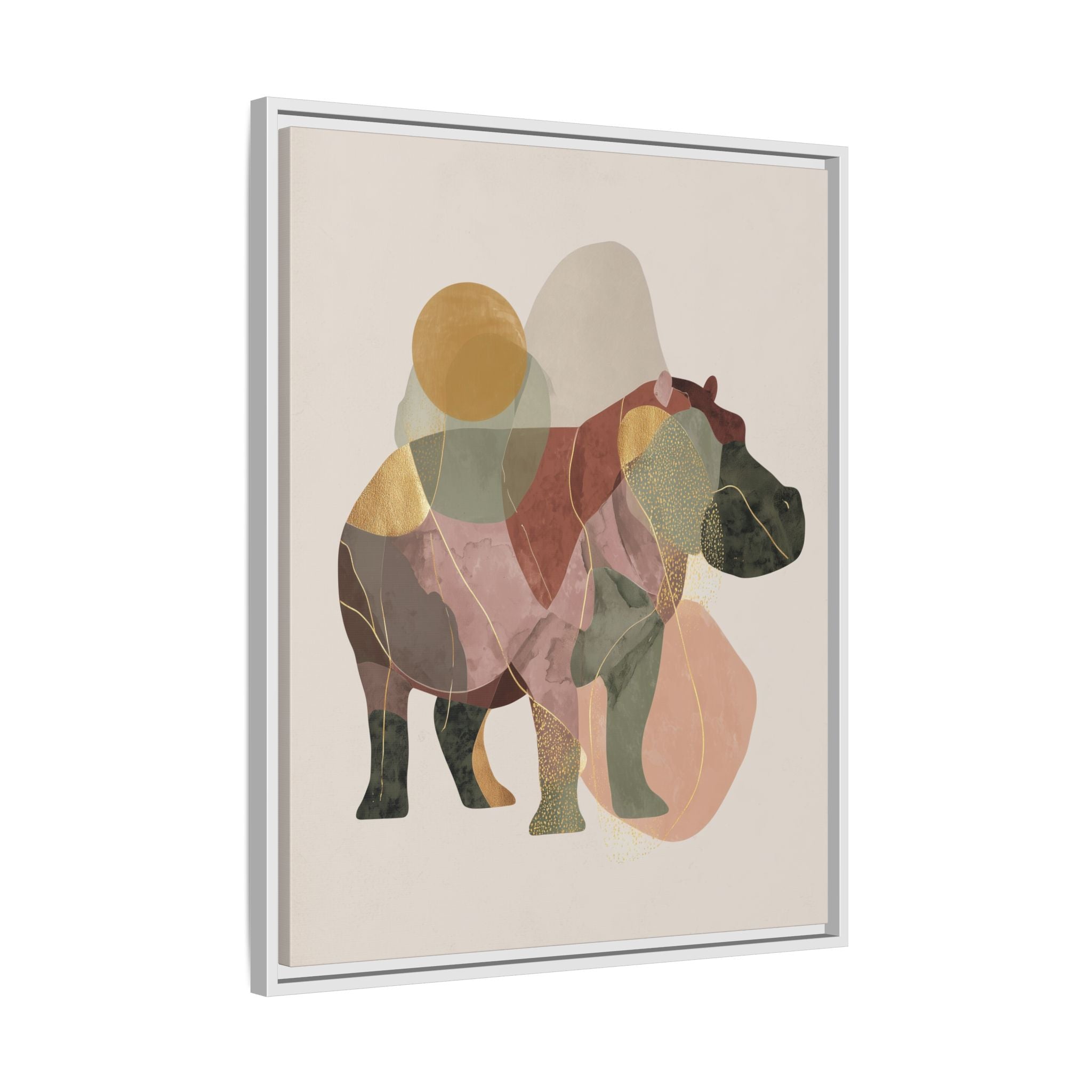 Fragmented Hippopotamus: Geometric Abstract Art, Minimalist Animal Portrait   |  Personalized & Custom Orders Available