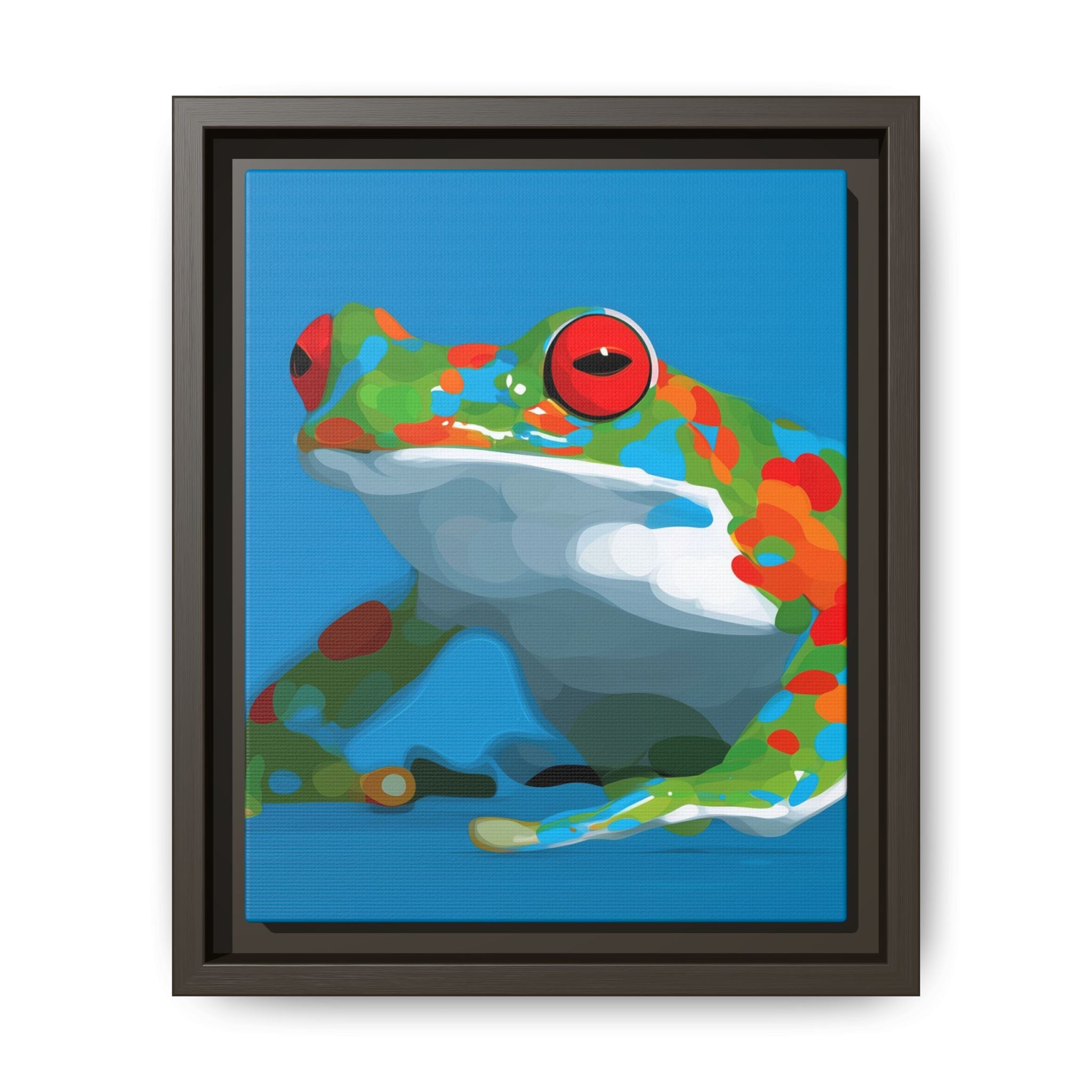 Chromatic Amphibian Framed Print : Mosaic Frog Vector Art, Modern Wildlife Illustration   |  Personalized & Custom Orders Available