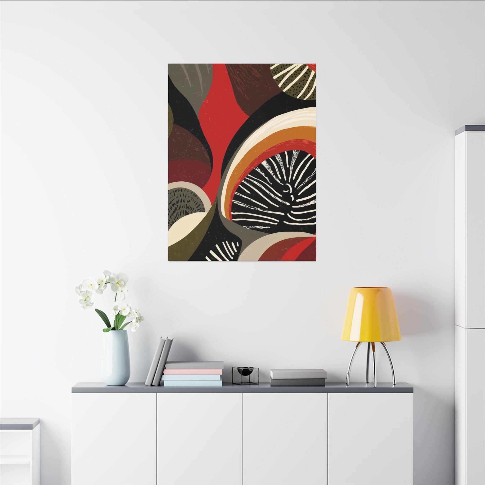 Harmonic Convergence: Organic Geometry, Mid-Century Modern Abstract, Earthy Palette Composition   |   Custom Orders Accepted