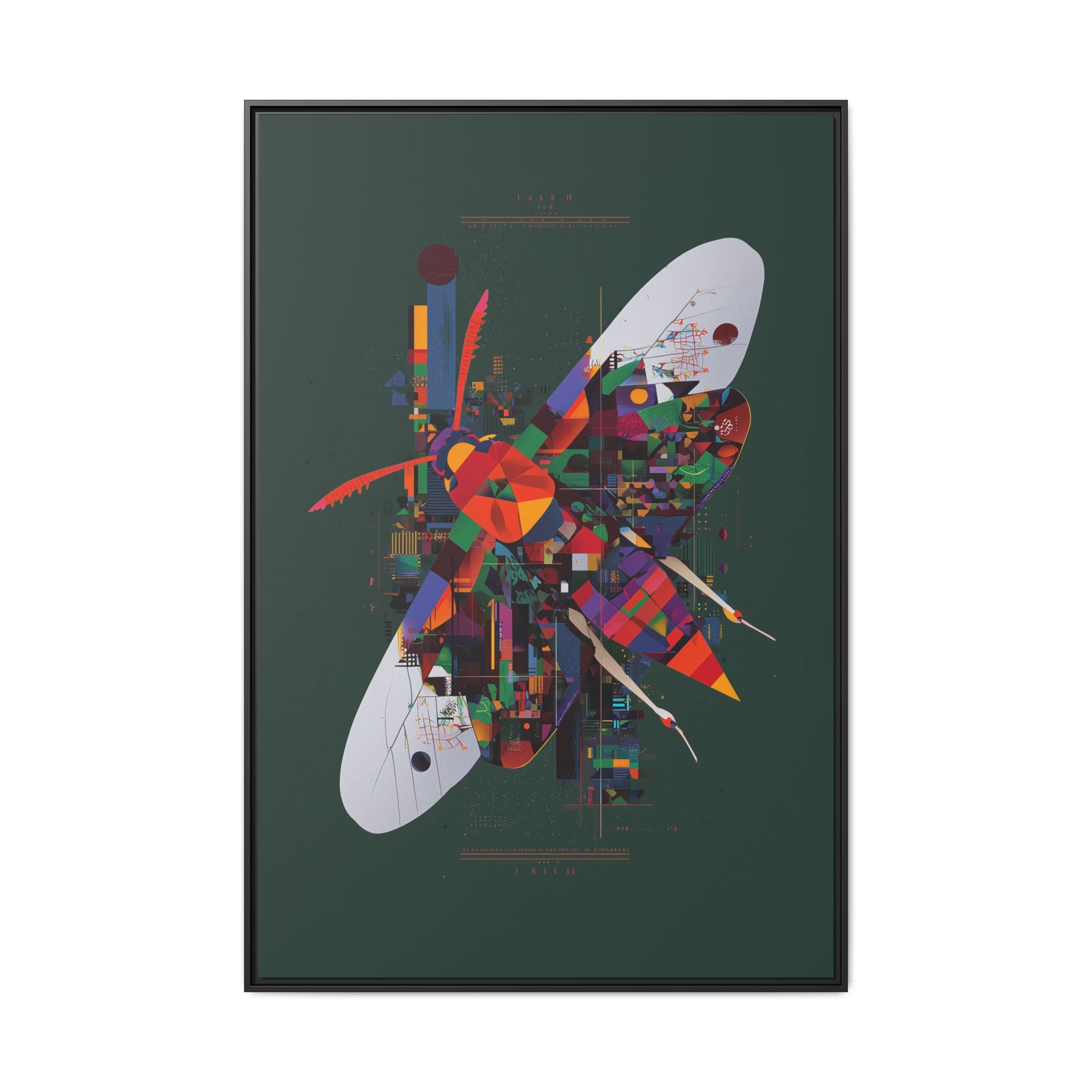 Geometric Metamorphosis Framed Print: Urban Nature Mosaic, Abstract Butterfly Fragments   |  Personalized & Custom Orders Available