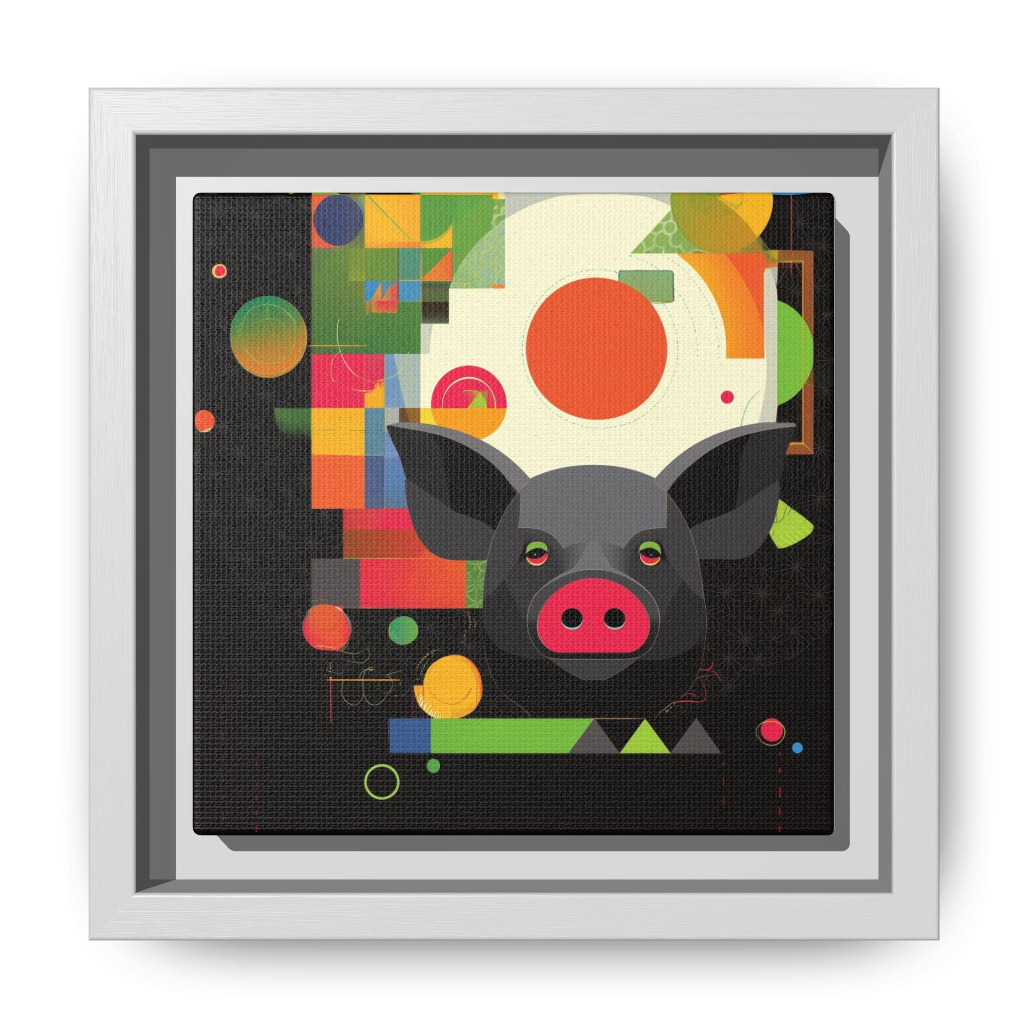 Prismatic Pig: Geometric Abstract Design, Digital Graphic Art Illustration   |    Custom Orders Available