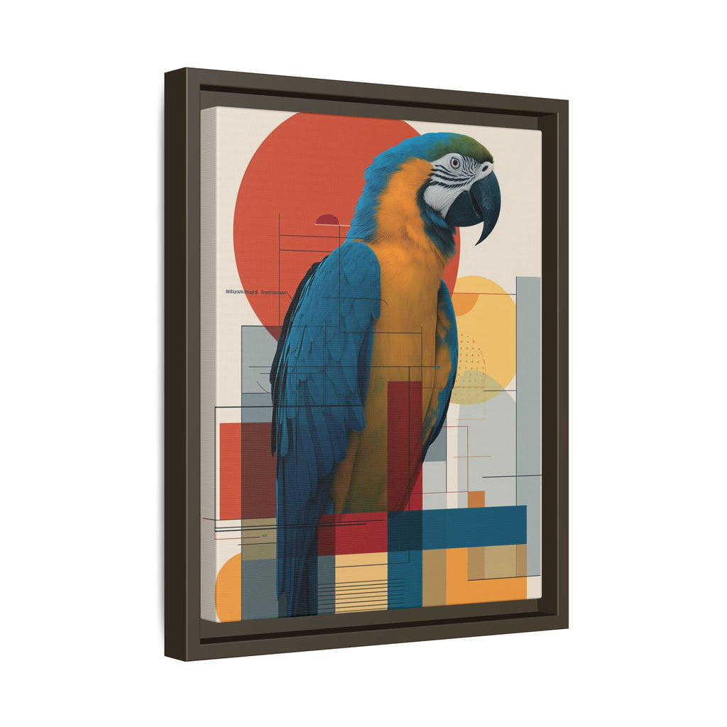Vibrant Macaw Geometric Framed Print: Avian Realism, Modern Abstract Composition   |  Personalized & Custom Orders Available