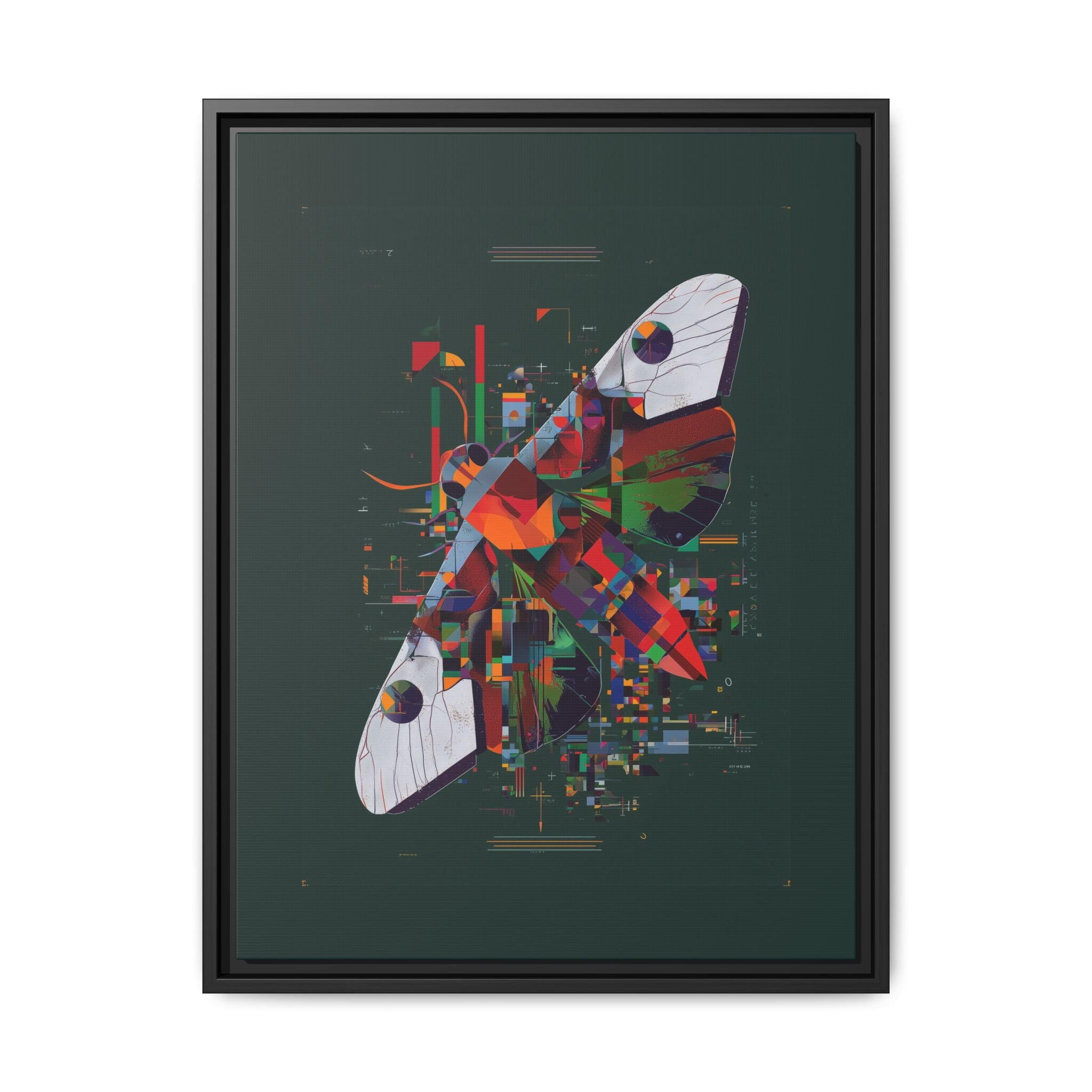 Digital Metamorphosis Framed Print: Geometric Butterfly Abstrac, Cubist Technological   |  Personalized & Custom Orders Available