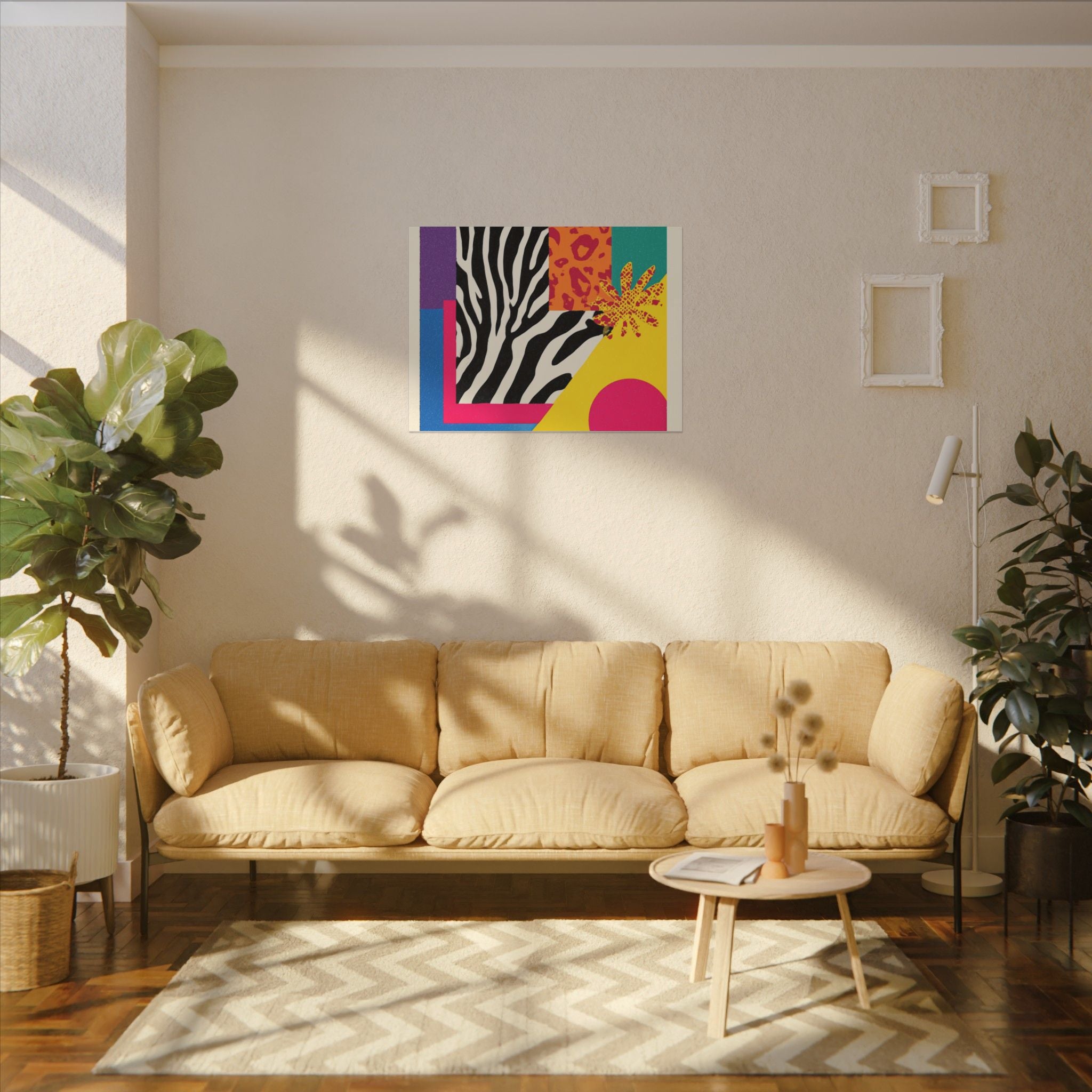 Copy of Pop Geometry: Zebra Leopard Fusion, Geometric Color Block, Modern Abstract Design   |   Custom Orders Accepted