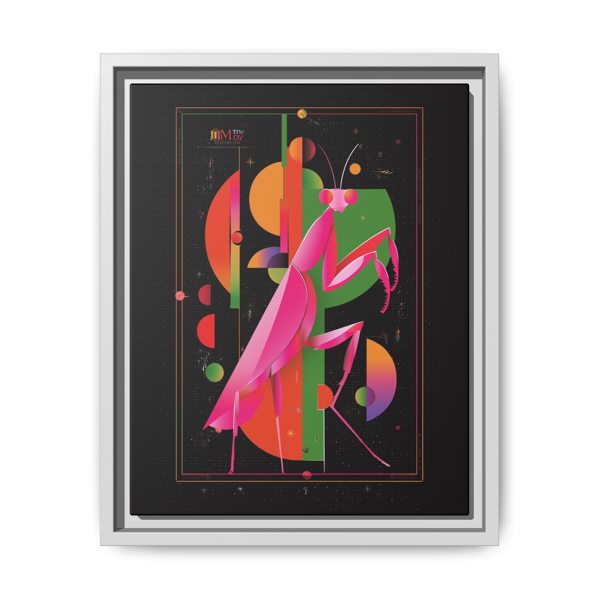 Cosmic Mantis Framed Print: Geometric Space Odyssey, Cubist Insect Illustration   |  Personalized & Custom Orders Available