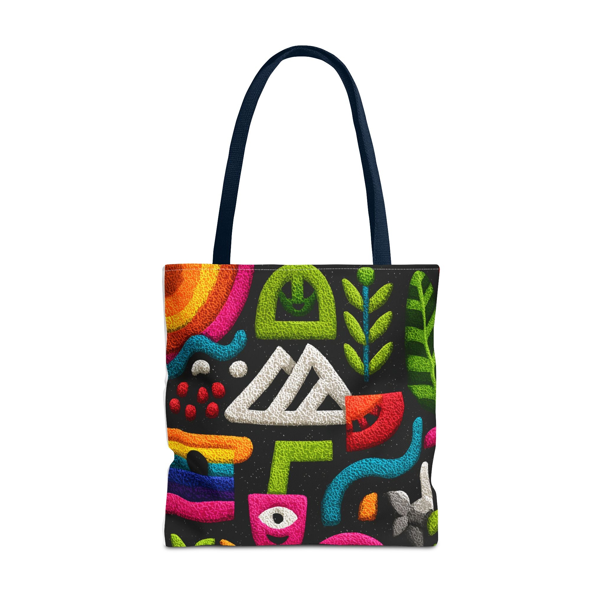 Colorful AOP Tote Bag, Vibrant Art Tote, Eco-Friendly Shopping Bag, Trendy Beach Bag, Unique Gift for Art Lovers