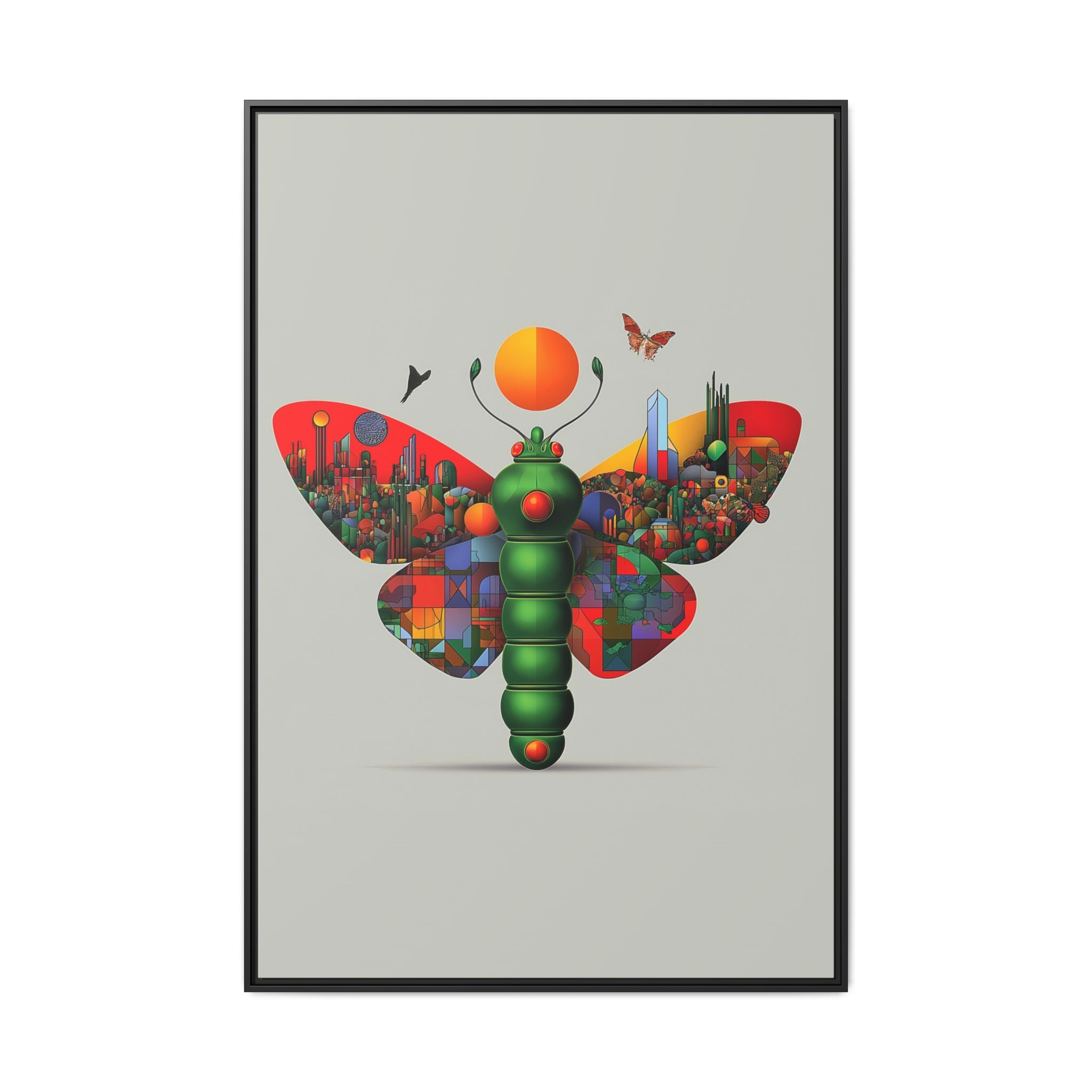 Urban Metamorphosis: Geometric Butterfly Cityscape, Cubist Digital Illustration   |    Custom Orders Available