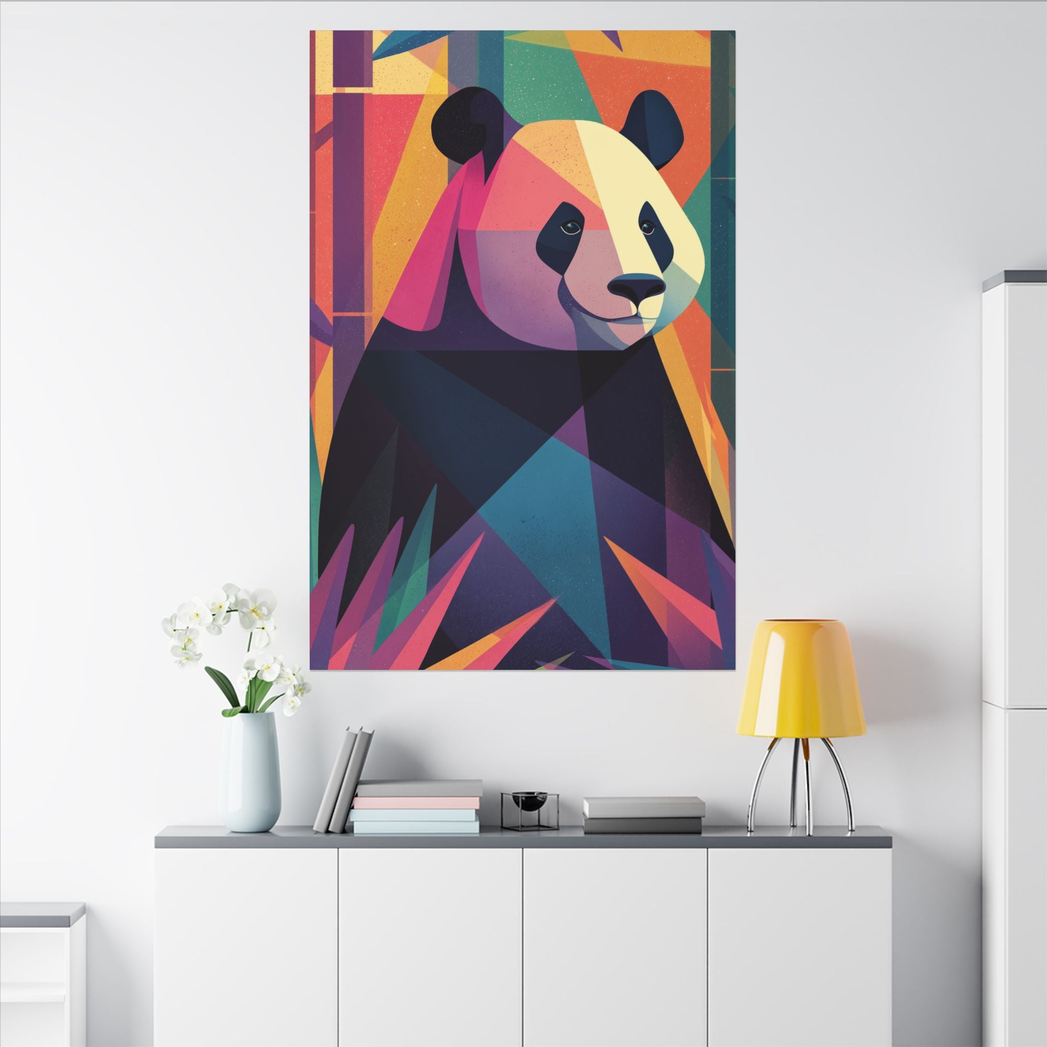 Geometric Panda: Polygonal Animal Art, Vibrant Modern Design, Abstract Wildlife Illustration   |  Personalized & Custom Orders Available