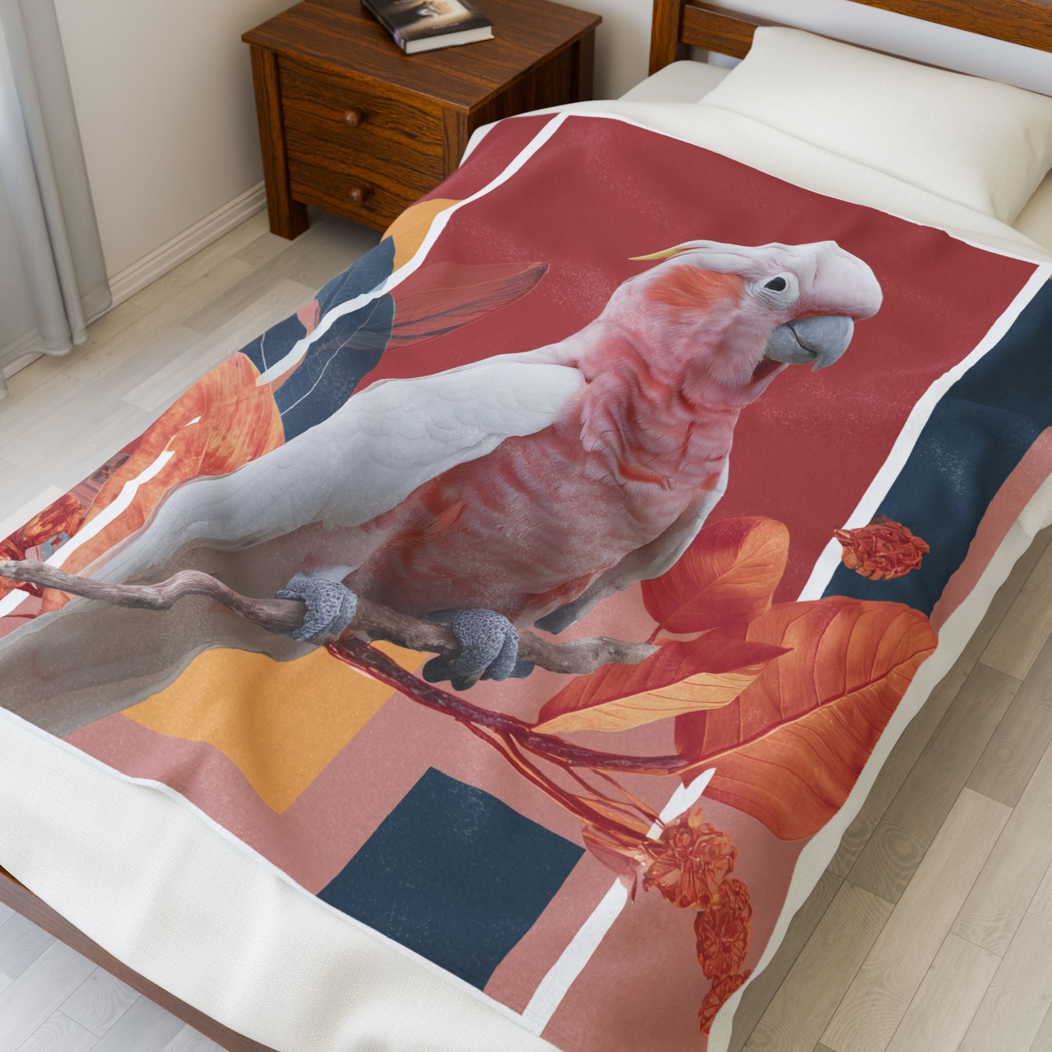 Cockatoo's Chromatic Perch: Geometric Nature Illustration, Art Deco Bird Portrait   |    Custom Orders Available