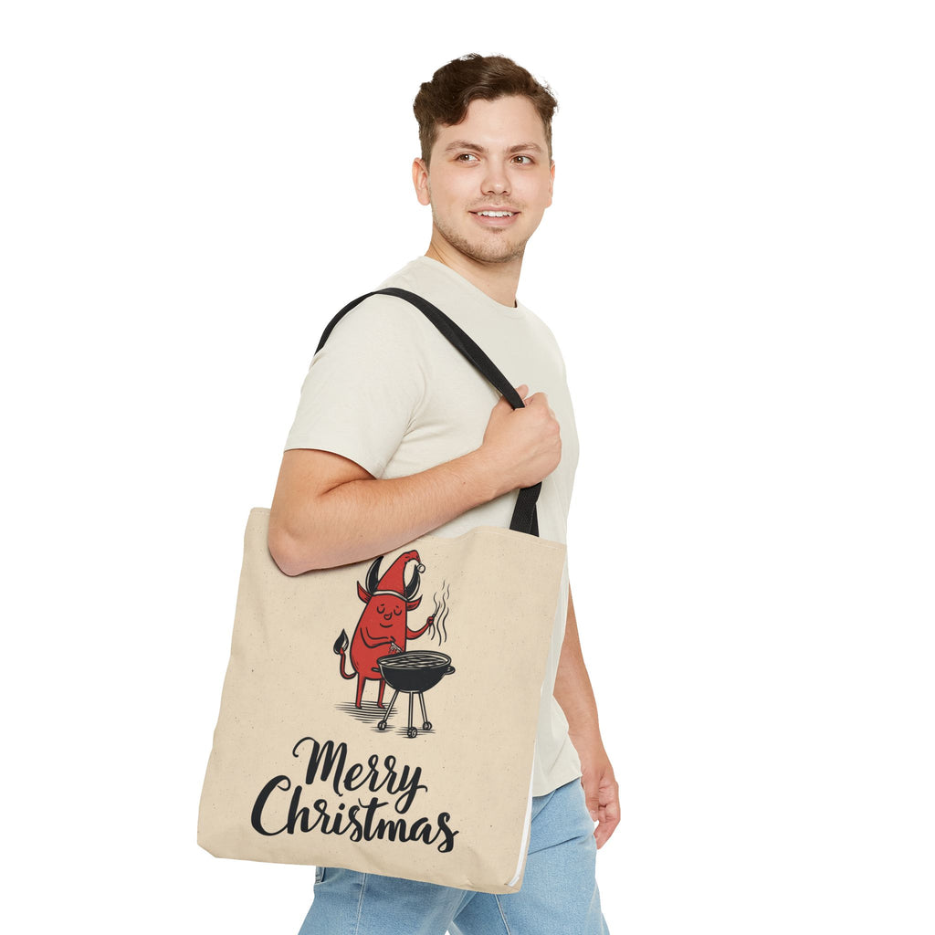 Naughty Santa , Secret Santa, Devil Theme, Devil Themed Art Tote Bag (AOP)