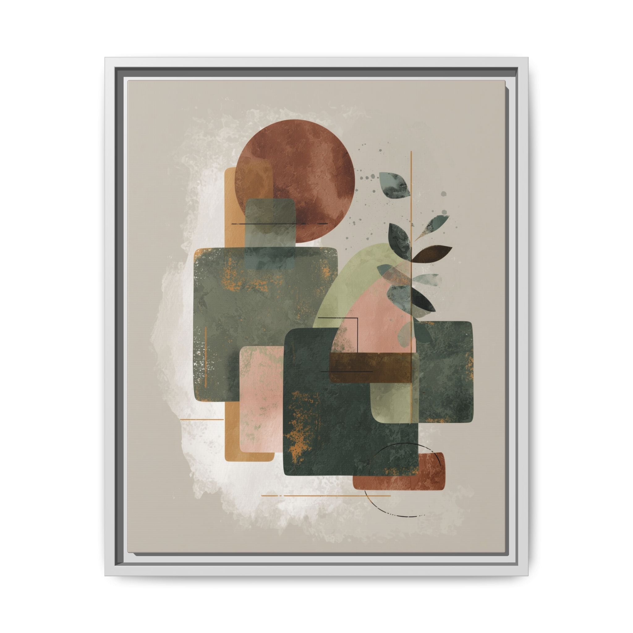 Geometric Harmony: Abstract Watercolor Composition, Mid-Century Modern Design, Organic Shapes   |   Custom Orders Accepted