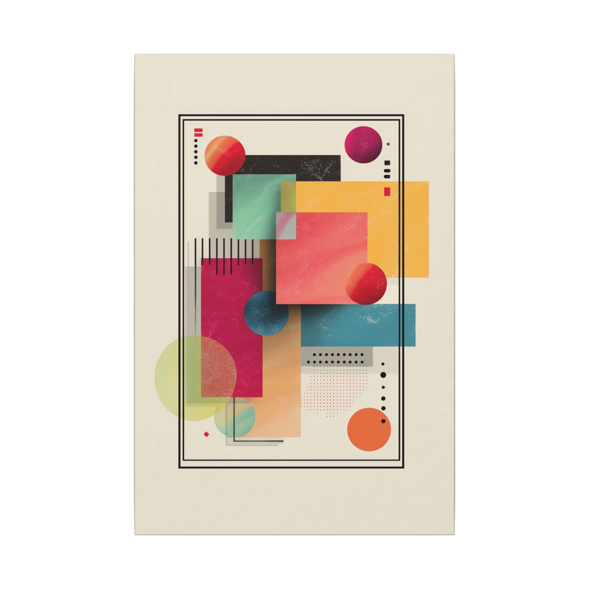 Geometric Dynamism: Bauhaus Abstraction, Translucent Shapes, Modernist Composition   |   Custom Orders Accepted