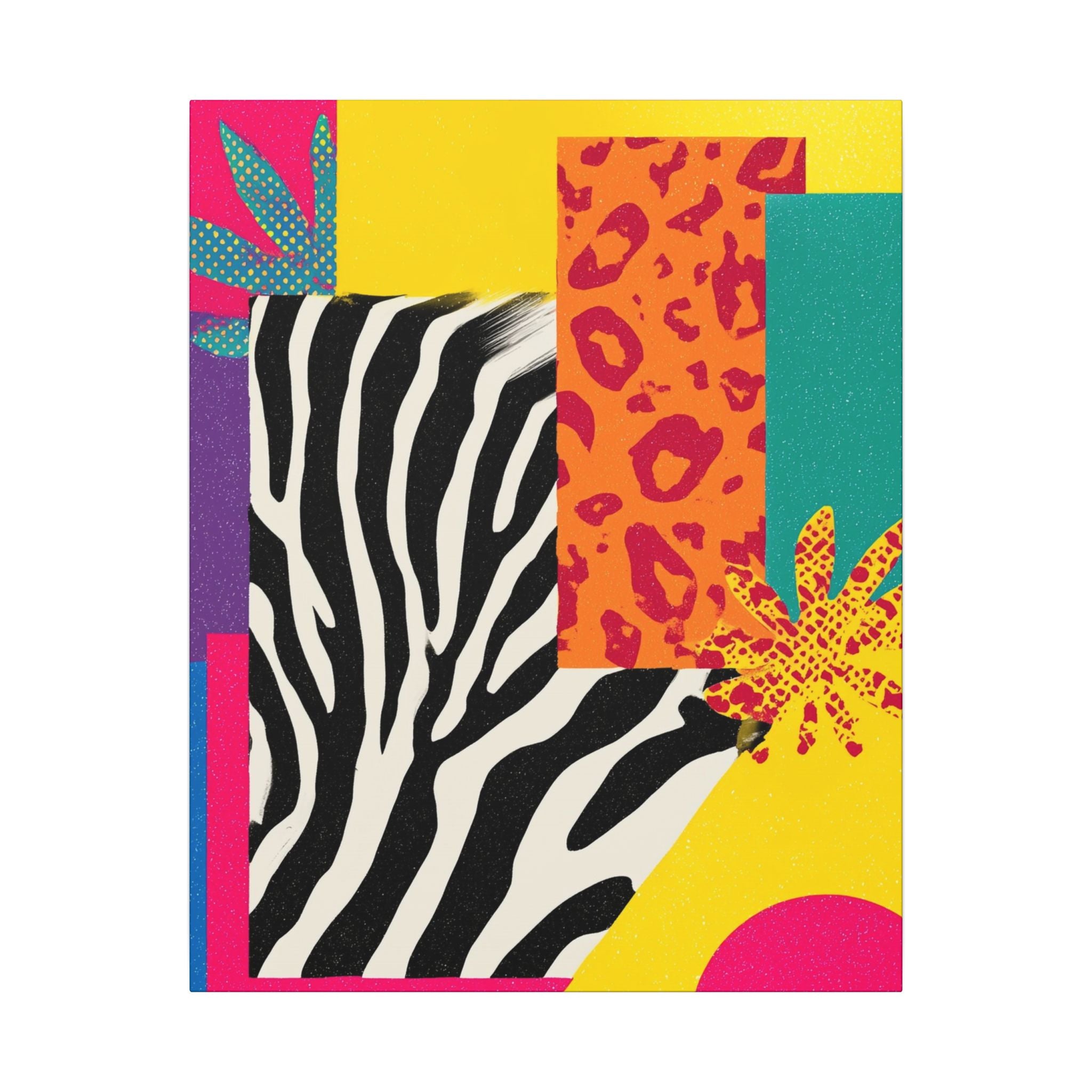 Copy of Pop Geometry: Zebra Leopard Fusion, Geometric Color Block, Modern Abstract Design   |   Custom Orders Accepted
