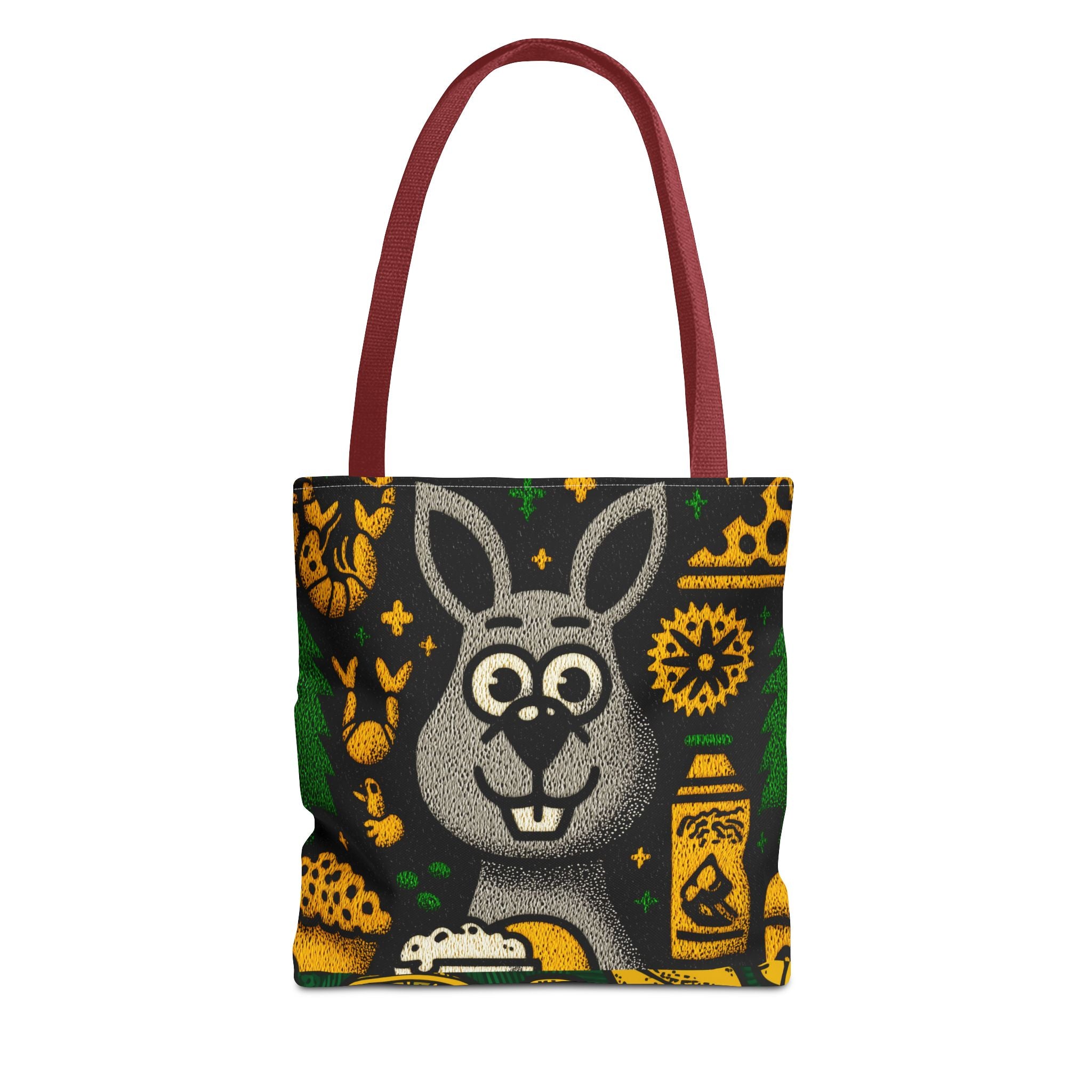 Fun Kangaroo-Themed Tote Bag, Cute Bunny and Kangaroo Design, Eco-Friendly Reusable Bag for Picnics, Gifts, Spring Decor, Beach