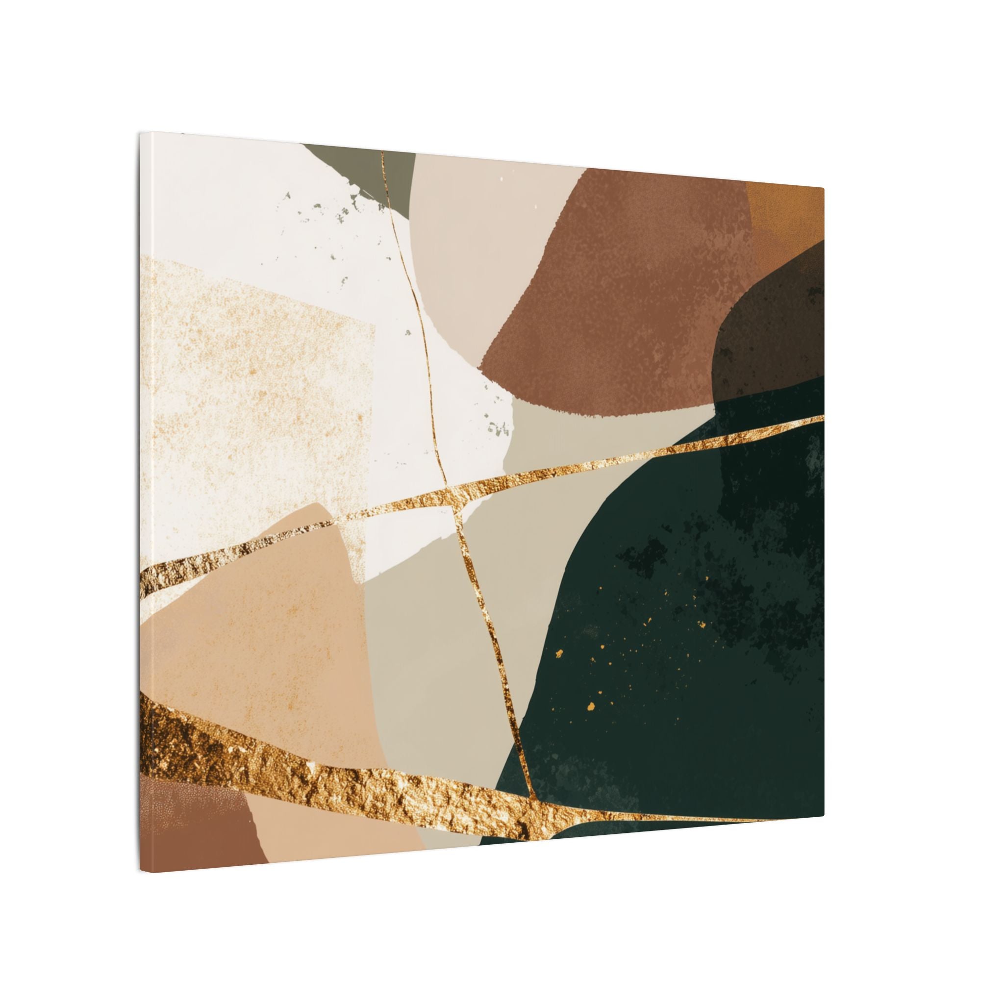 Canvas Print, Abstract Earthy Gold Wall Art, Modern Designer Home Decor, Stretched Matte Canvas; Thick, Multi-Size, Office Decor
