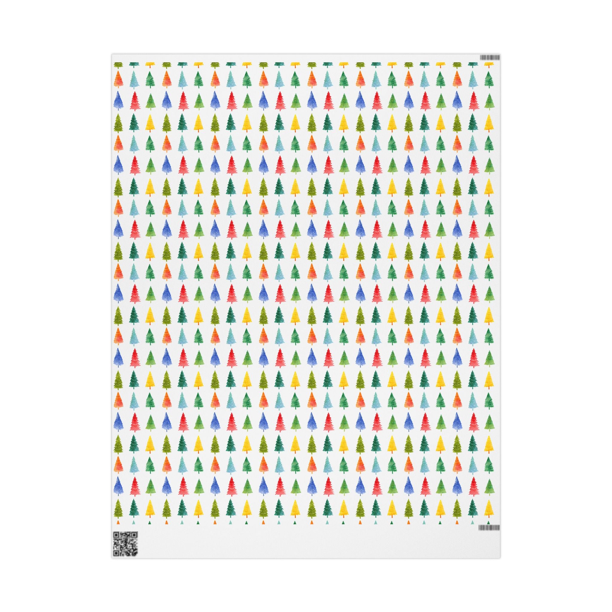 Festive Watercolor Christmas Tree Wrapping Paper - Colorful Holiday Gift Wrap