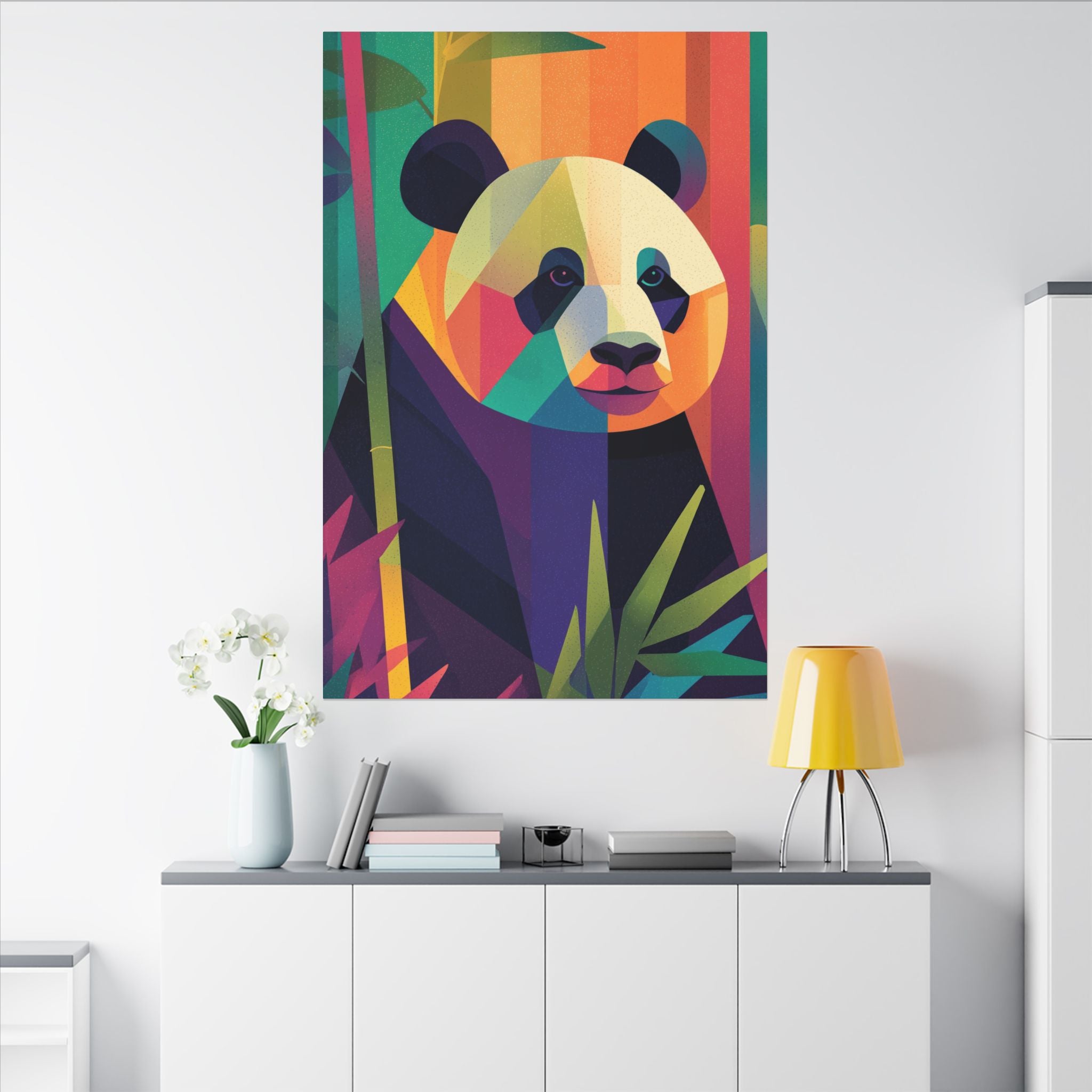 Geometric Panda: Cubist Wildlife, Colorful Fragmentation, Modern Digital Art   |  Personalized & Custom Orders Available