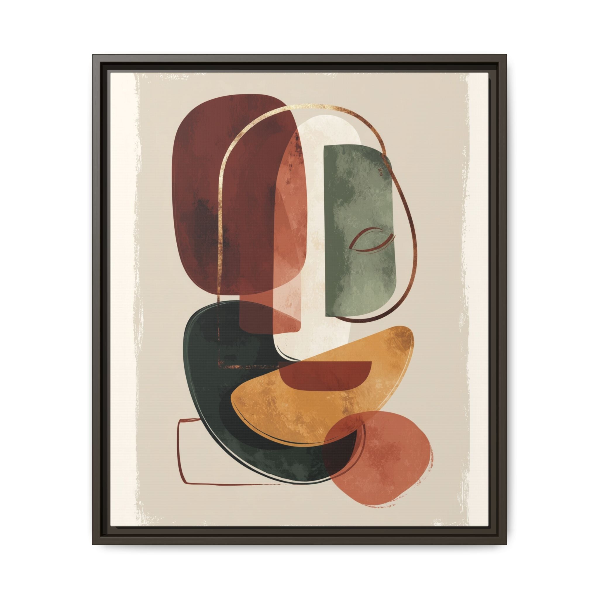 Layered Geometries: Mid-Century Modern Composition, Organic Abstract Design, Translucent Intersecting Shapes   |   Custom Orders Accepted