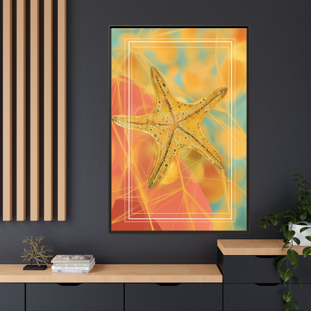 Celestial Starfish: Marine Geometry in Golden Hues, Tropical Oceanic Texture   |    Custom Orders Available