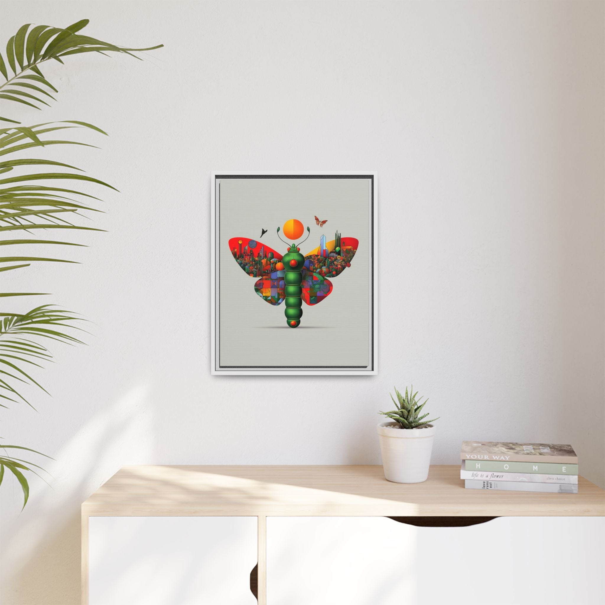Urban Metamorphosis: Geometric Butterfly Cityscape, Cubist Digital Illustration   |    Custom Orders Available