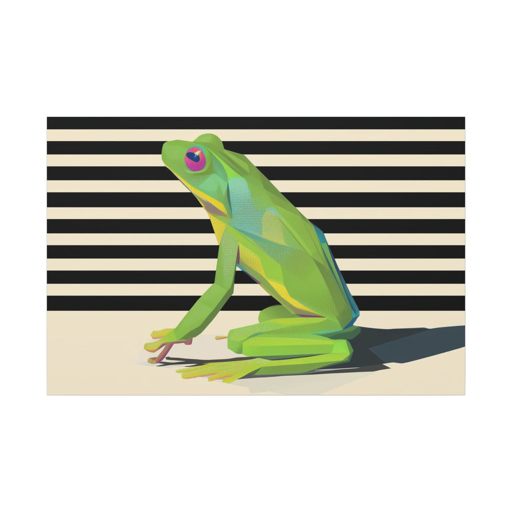 Geometric Frog Vibrance: Modern Wildlife Art, Minimalist Green Graphic Design   |    Custom Orders Available