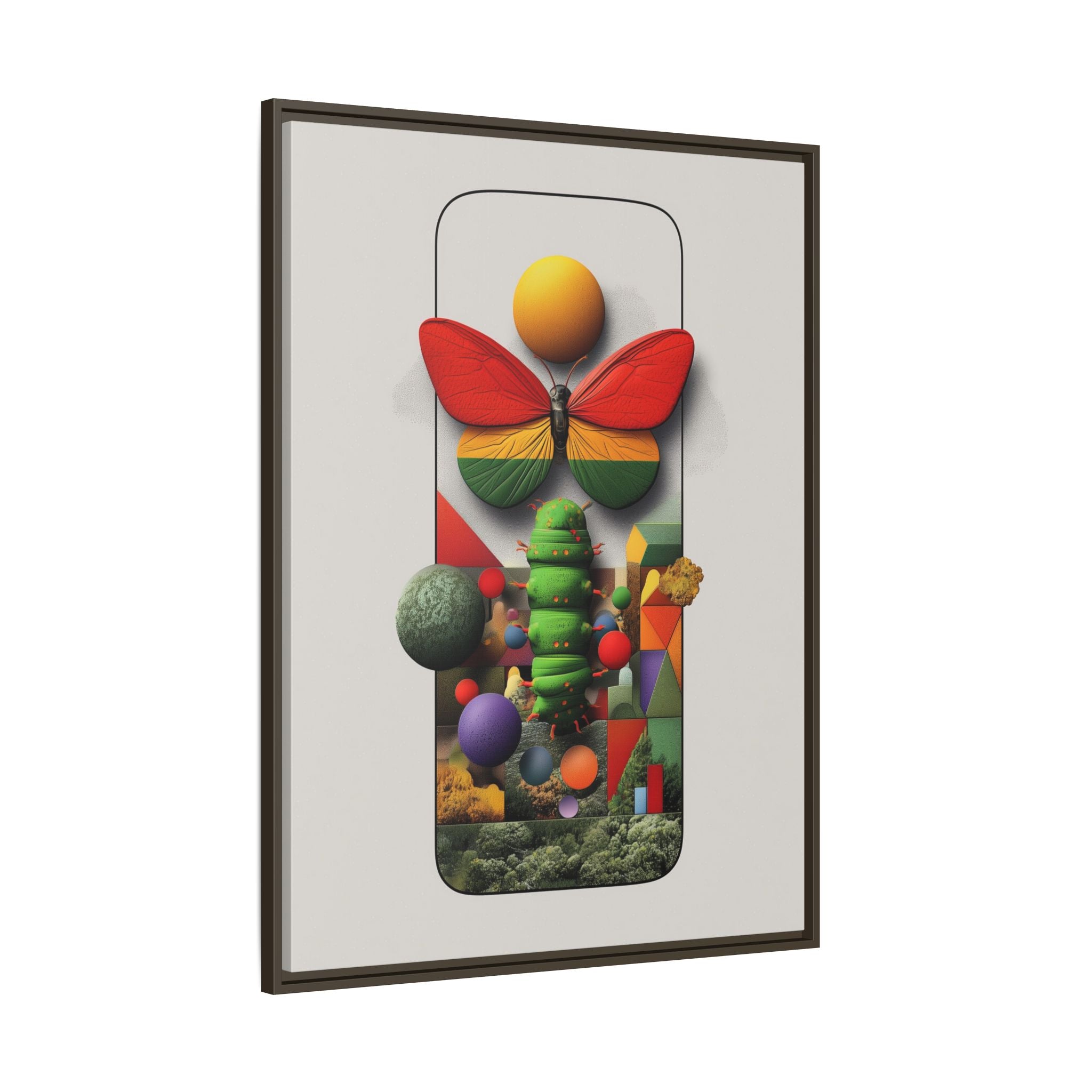 Metamorphosis Framed Print : Geometric Nature Transformation, Vibrant Butterfly Composition   |  Personalized & Custom Orders Available