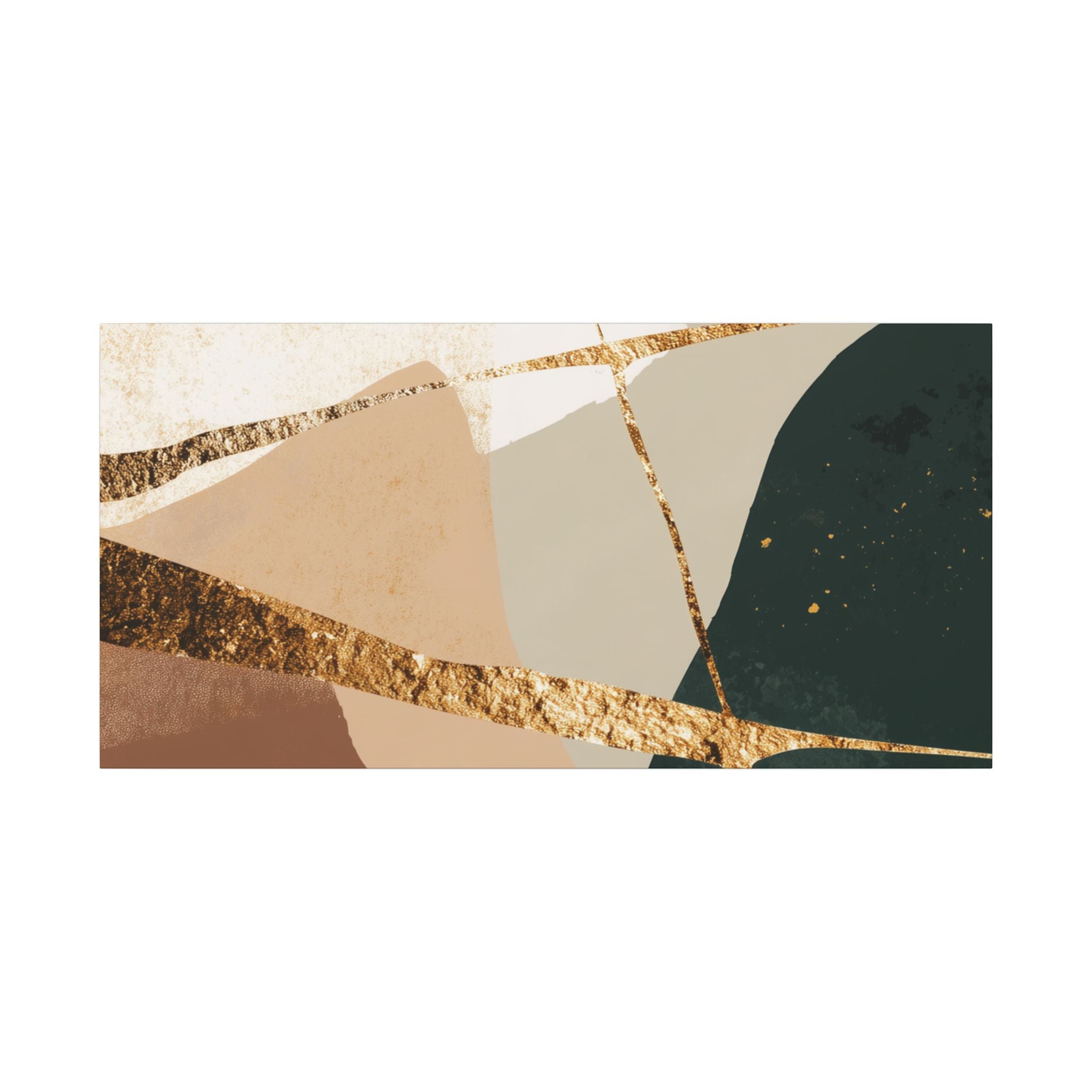 Canvas Print, Abstract Earthy Gold Wall Art, Modern Designer Home Decor, Stretched Matte Canvas; Thick, Multi-Size, Office Decor