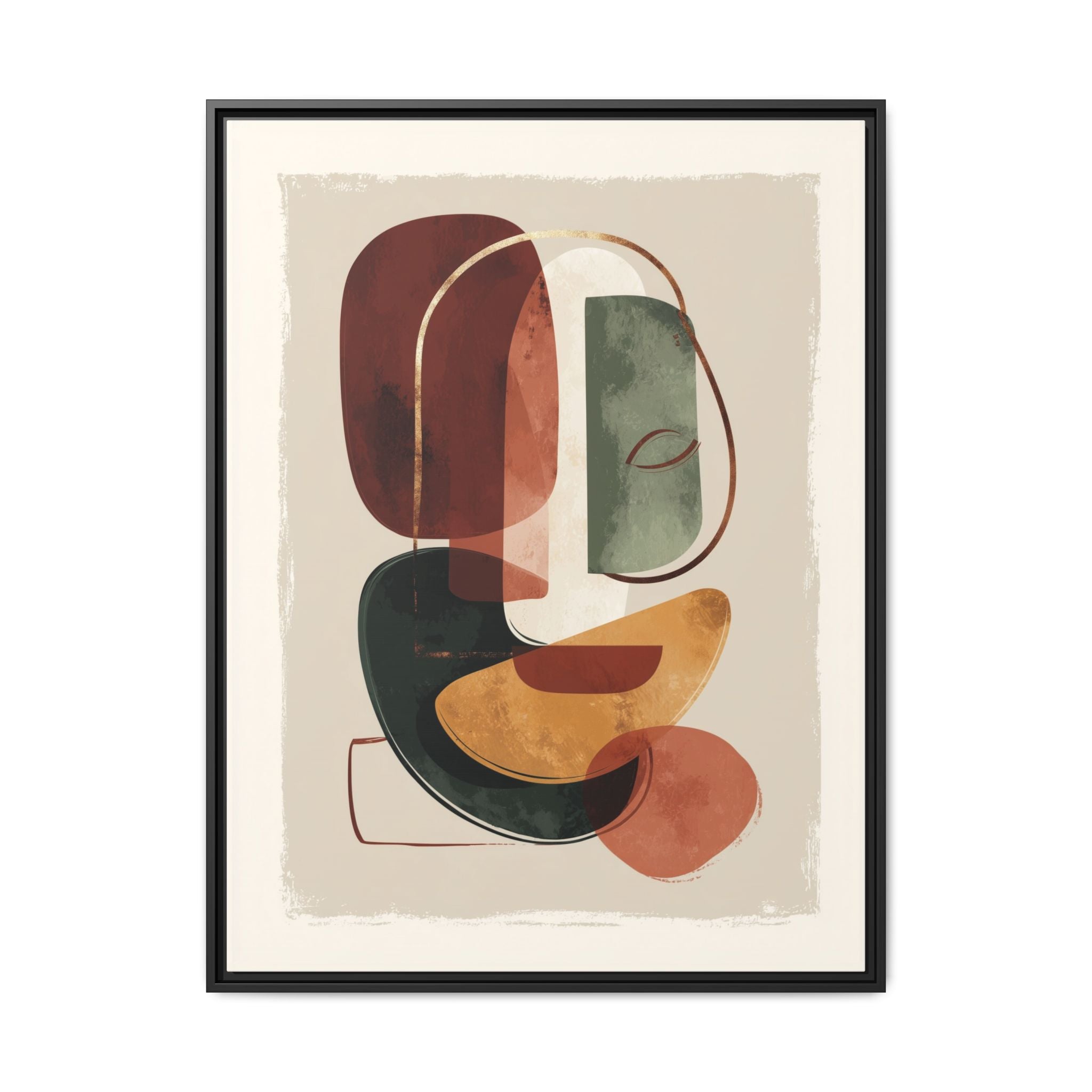 Layered Geometries: Mid-Century Modern Composition, Organic Abstract Design, Translucent Intersecting Shapes   |   Custom Orders Accepted