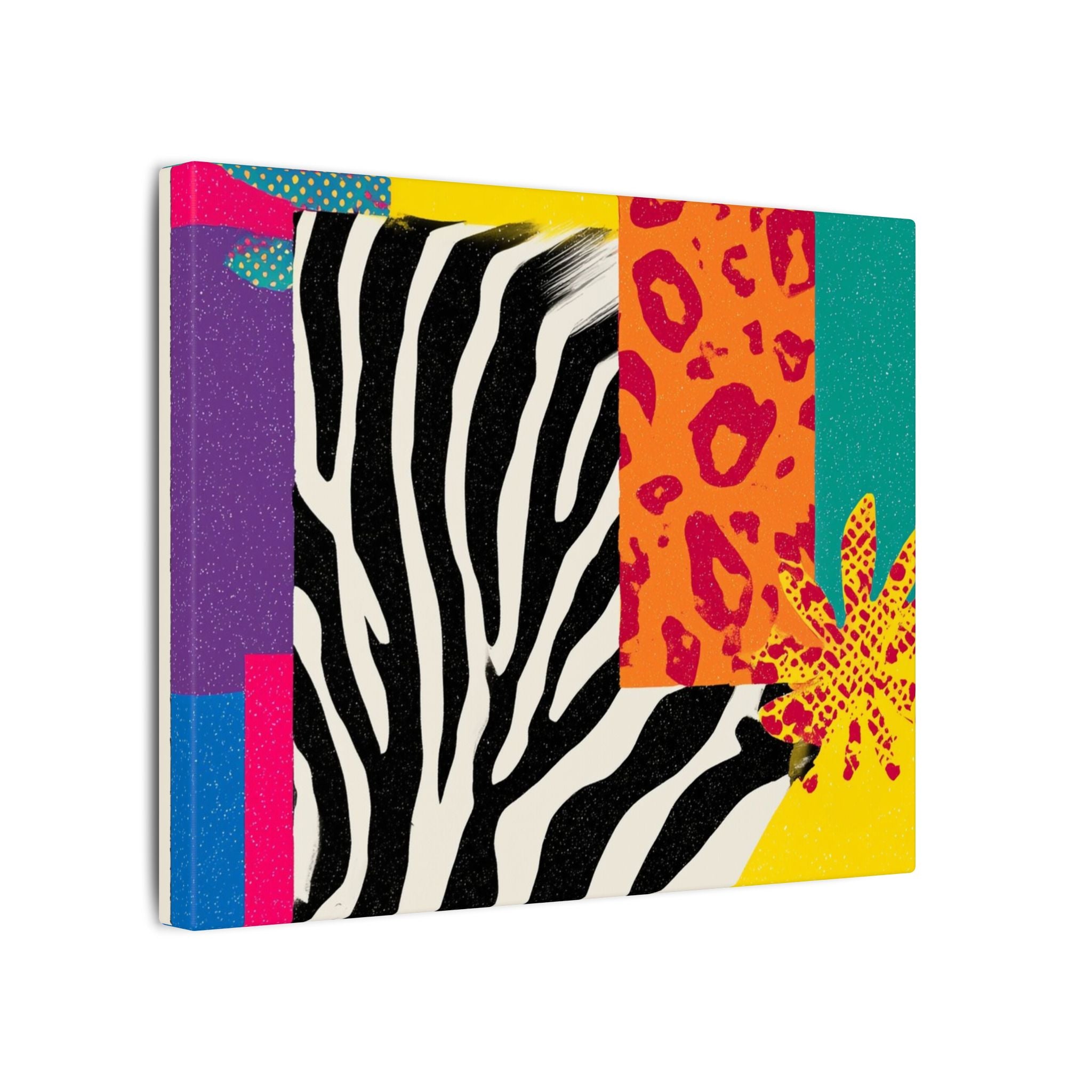 Pop Geometry: Zebra Leopard Fusion, Geometric Color Block, Modern Abstract Design   |   Custom Orders Accepted