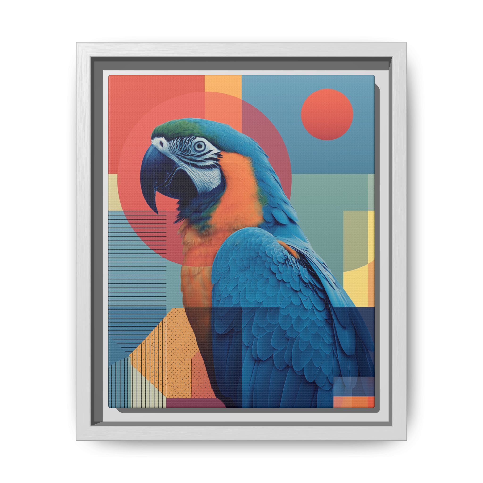 Geometric Macaw: Prismatic Wildlife Fusion, Modern Abstract Composition   |    Custom Orders Available