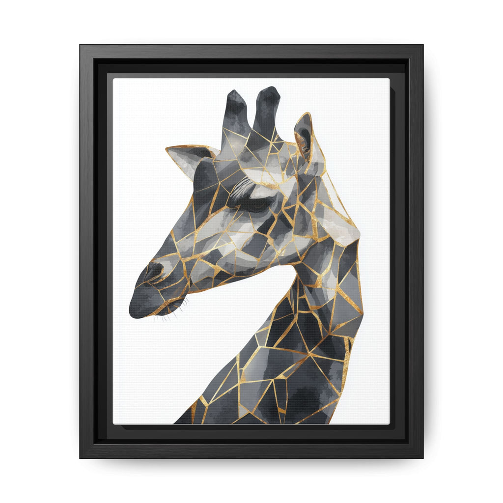 Geometric Giraffe Framed Print : Modern Mosaic Wildlife Art, Contemporary Golden Fragments   |  Personalized & Custom Orders Available