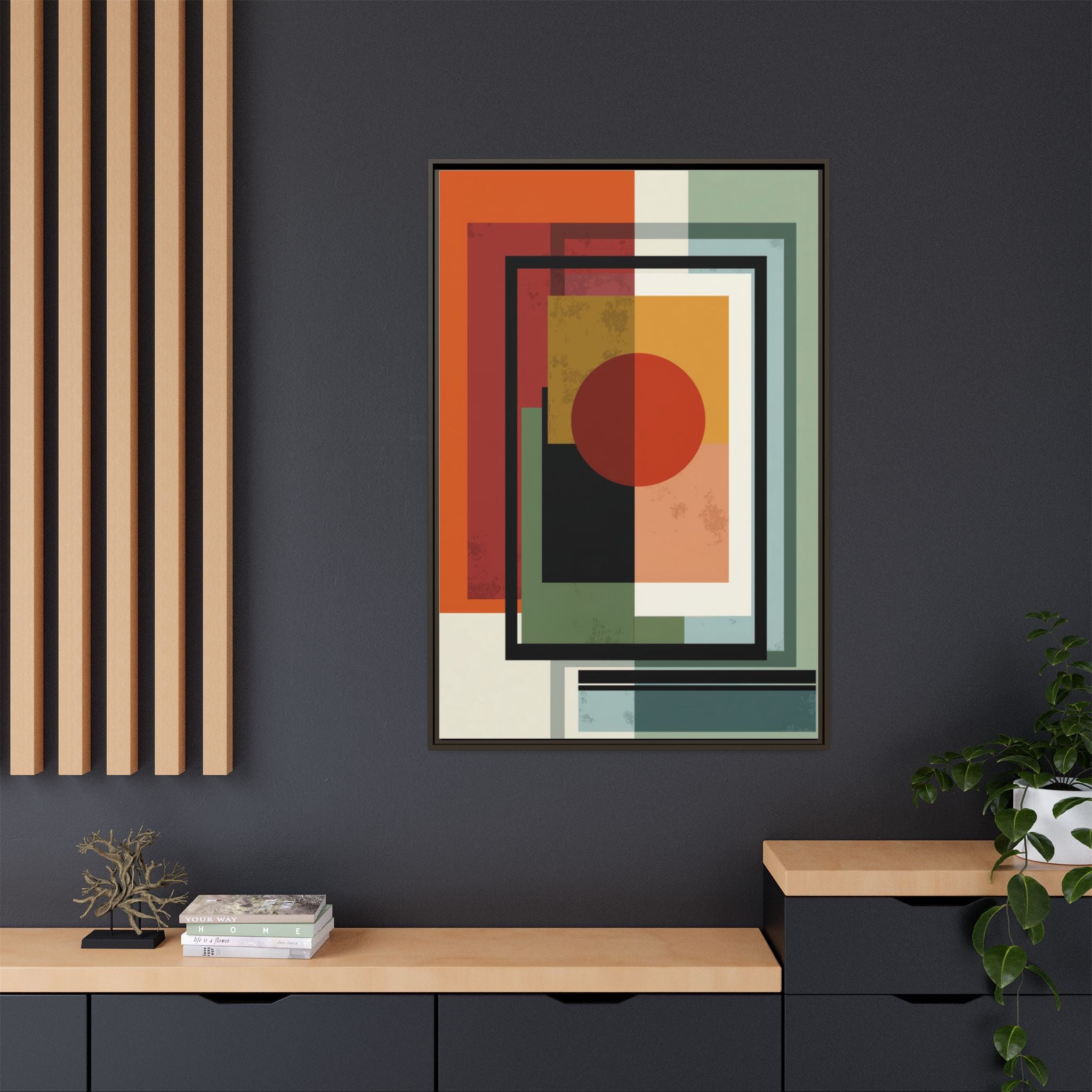 Geometric Harmonies: Mid-Century Modern Composition, Constructivist Inspiration, Abstract Rectangular Interplay   |   Custom Orders Accepted