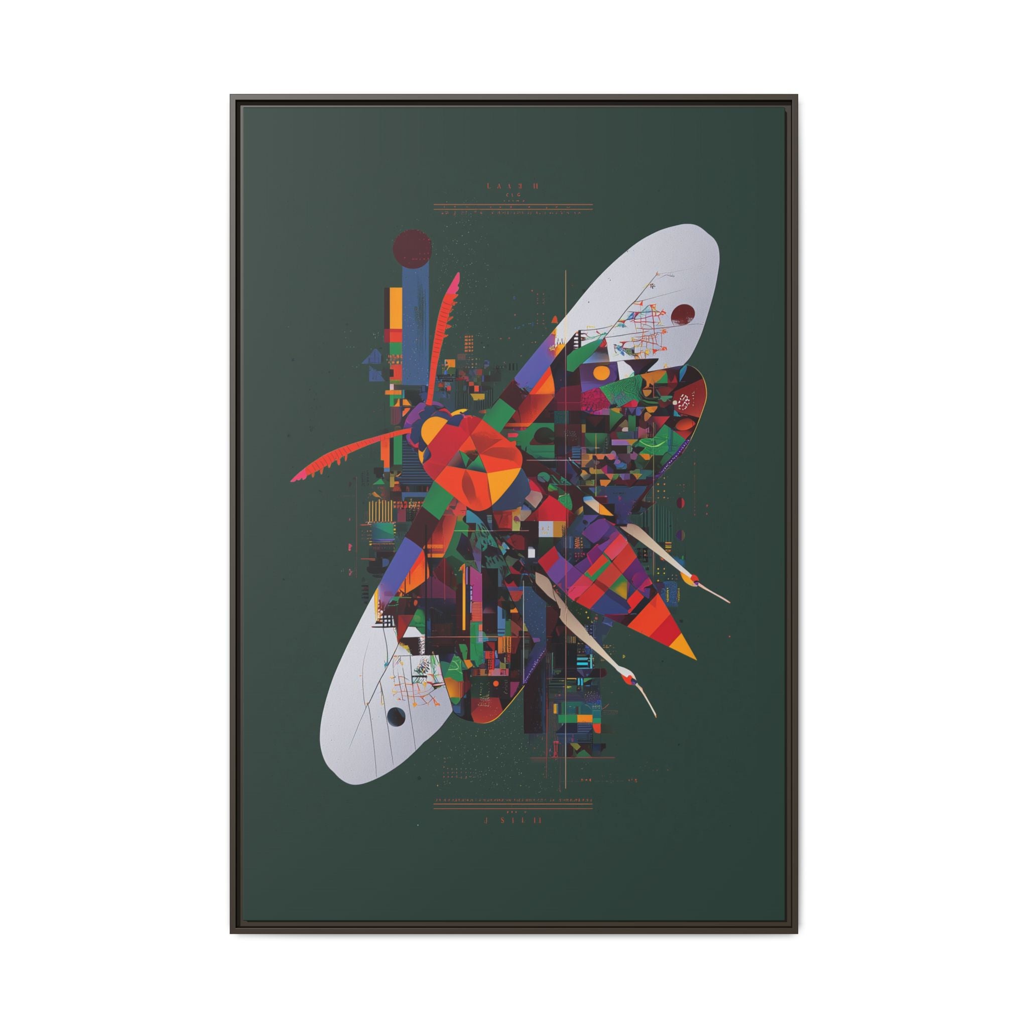 Geometric Metamorphosis Framed Print: Urban Nature Mosaic, Abstract Butterfly Fragments   |  Personalized & Custom Orders Available