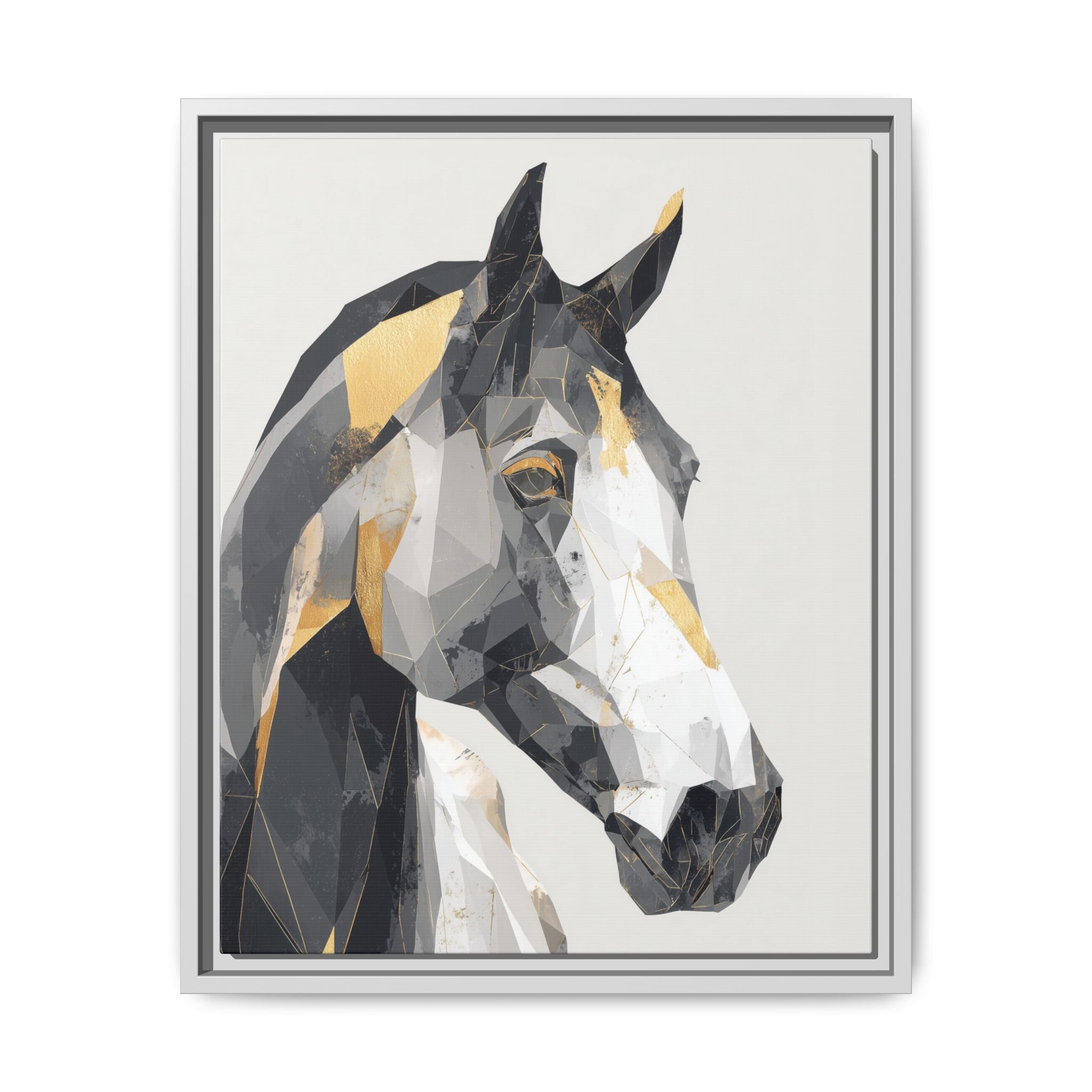 Geometric Equine Framed Print : Polygonal Horse Portrait, Modern Abstract Geometric Art   |  Personalized & Custom Orders Available