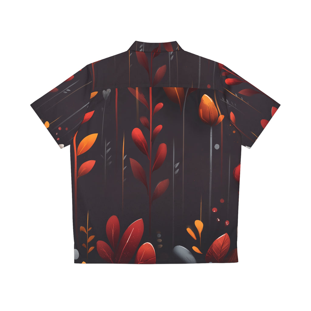 Autumn Night Floral Hawaiian Shirt — Men's Tropical Button-Up