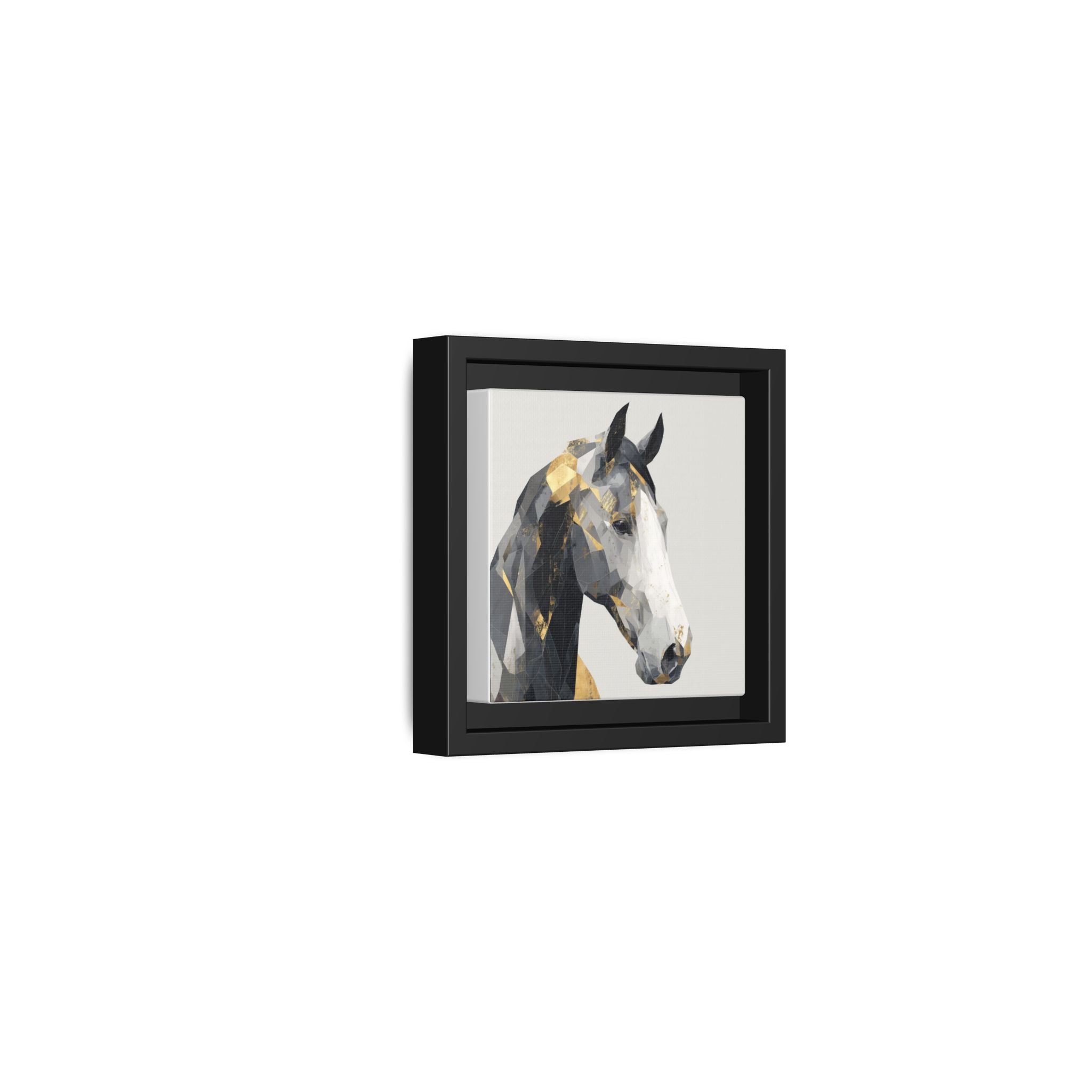 Geometric Stallion: Cubist Equine Art, Modern Metallic Polygonal Design   |  Personalized & Custom Orders Available