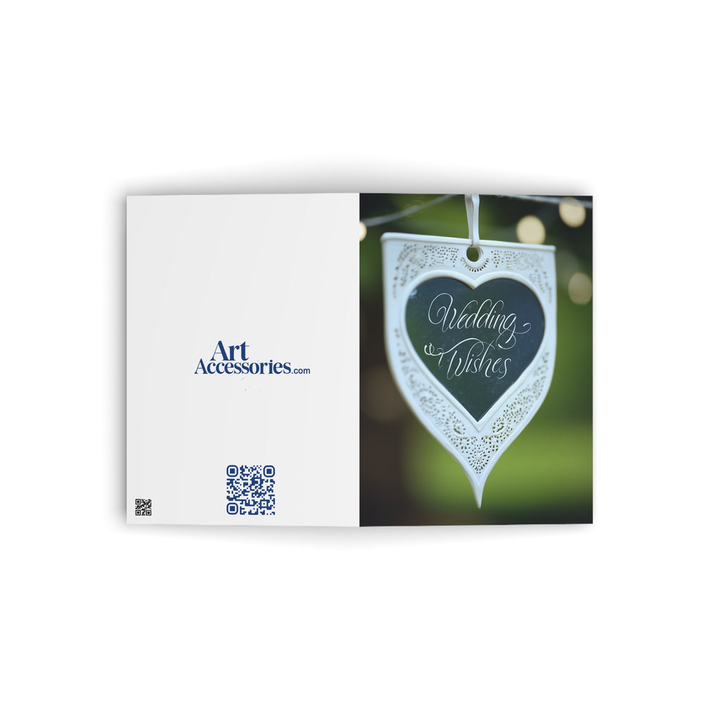 Wedding Wishes Greeting Card — Elegant Heart Ornament Design