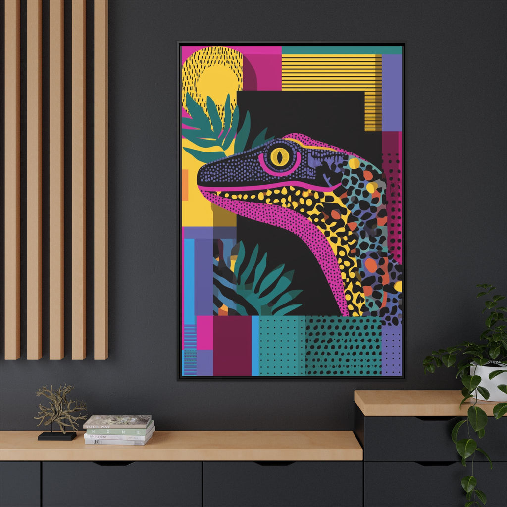 Raptor Kaleidoscope: Pop Art Dinosaur Portrait, Graphic Design Exotic Creature   |  Personalized & Custom Orders Available