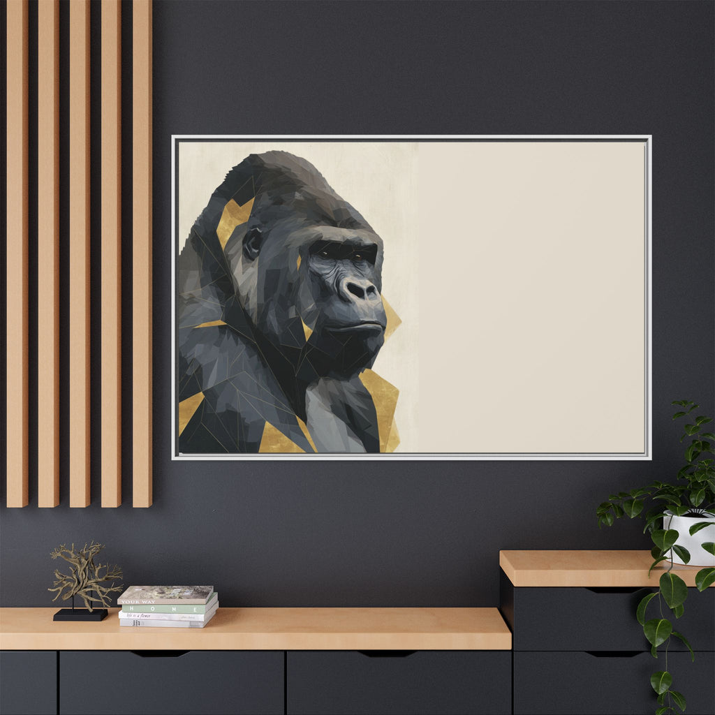 Primal Geometry: Polygonal Gorilla Portrait, Modern Metallic Wildlife Art   |  Personalized & Custom Orders Available