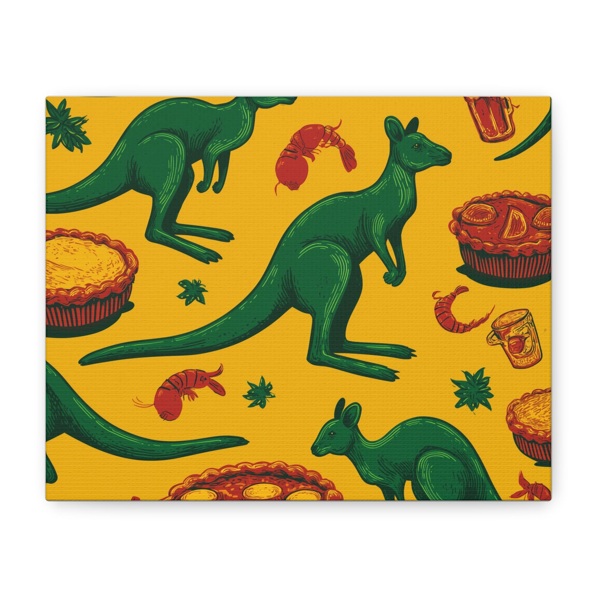 Kangaroo Canvas Wall Art, Vibrant Animal Decor, Unique Gift for Nature Lovers, Fun Kitchen Wall Hanging, Australian Themed Art