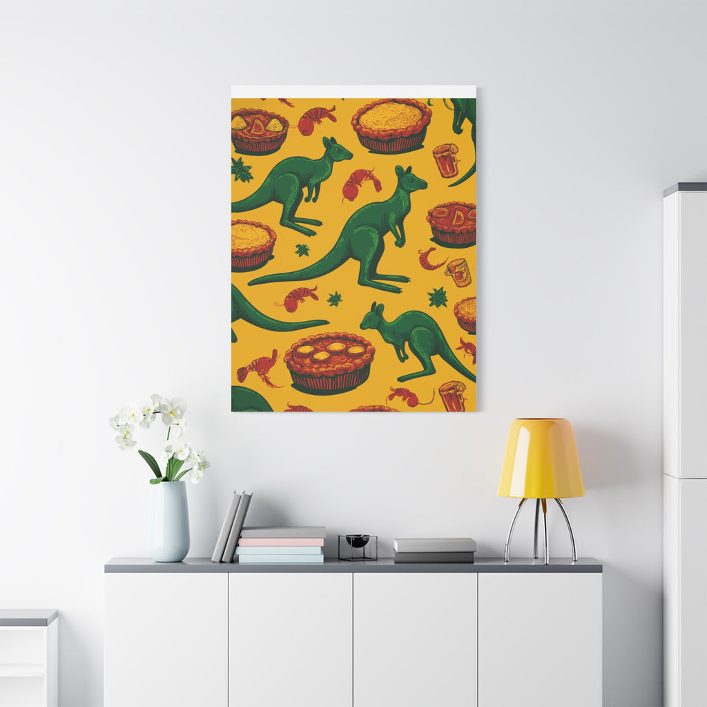 Kangaroo Canvas Wall Art, Vibrant Animal Decor, Unique Gift for Nature Lovers, Fun Kitchen Wall Hanging, Australian Themed Art