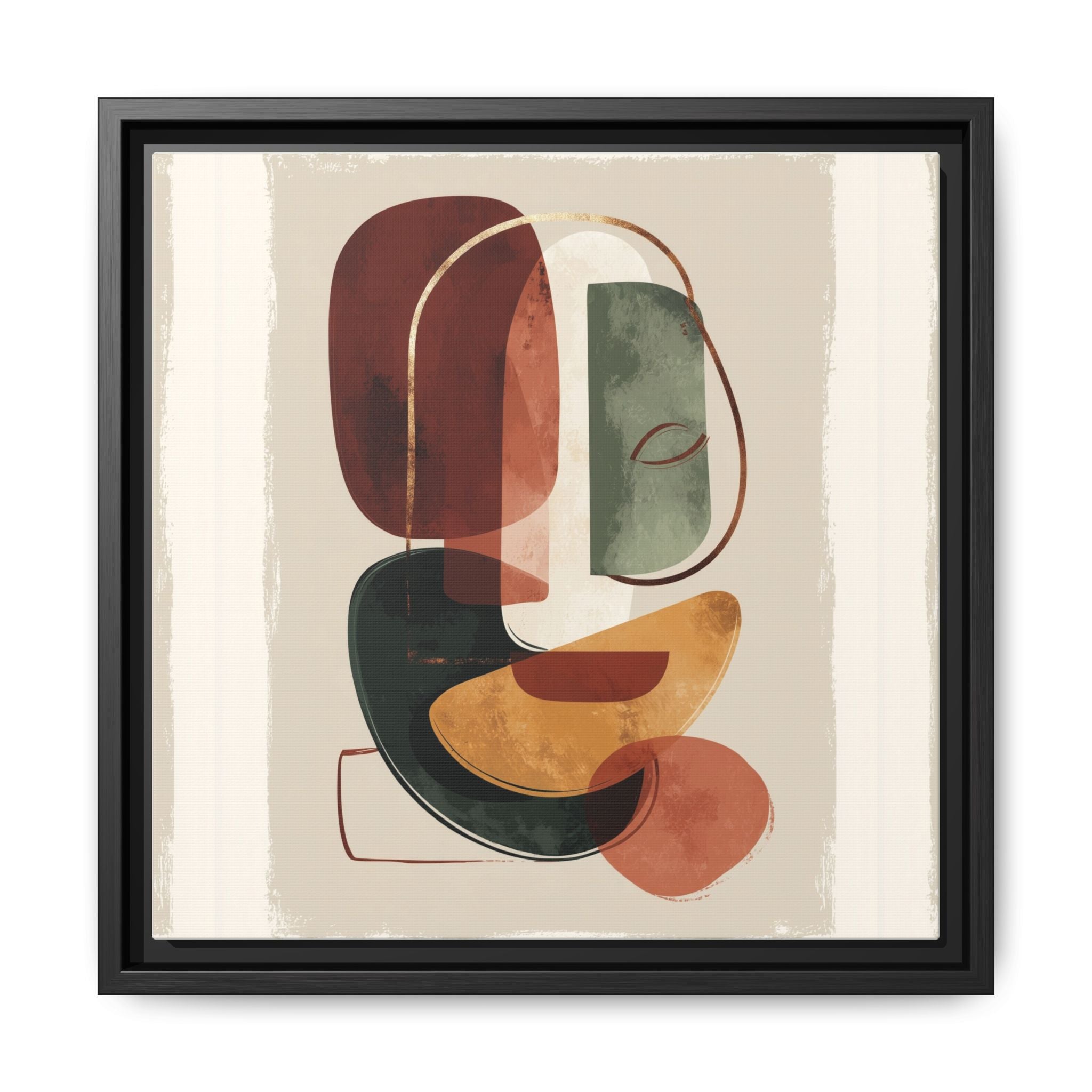 Layered Geometries: Mid-Century Modern Composition, Organic Abstract Design, Translucent Intersecting Shapes   |   Custom Orders Accepted