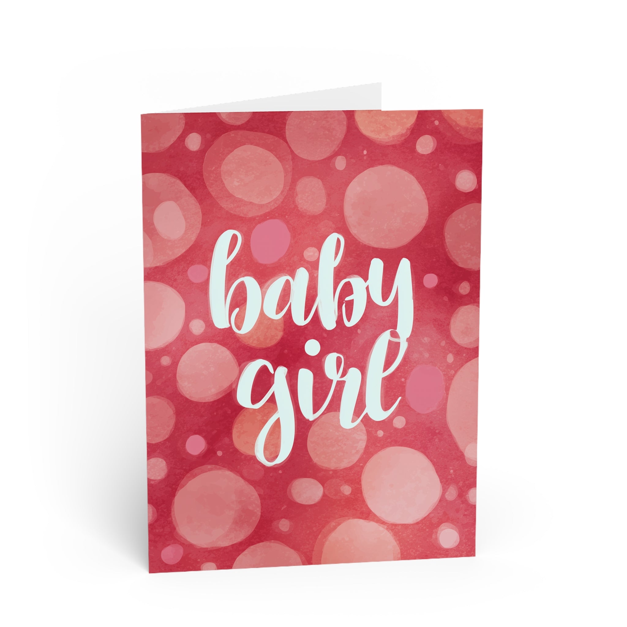 Baby Girl Greeting Card — Pink Bokeh Newborn Congratulations Card