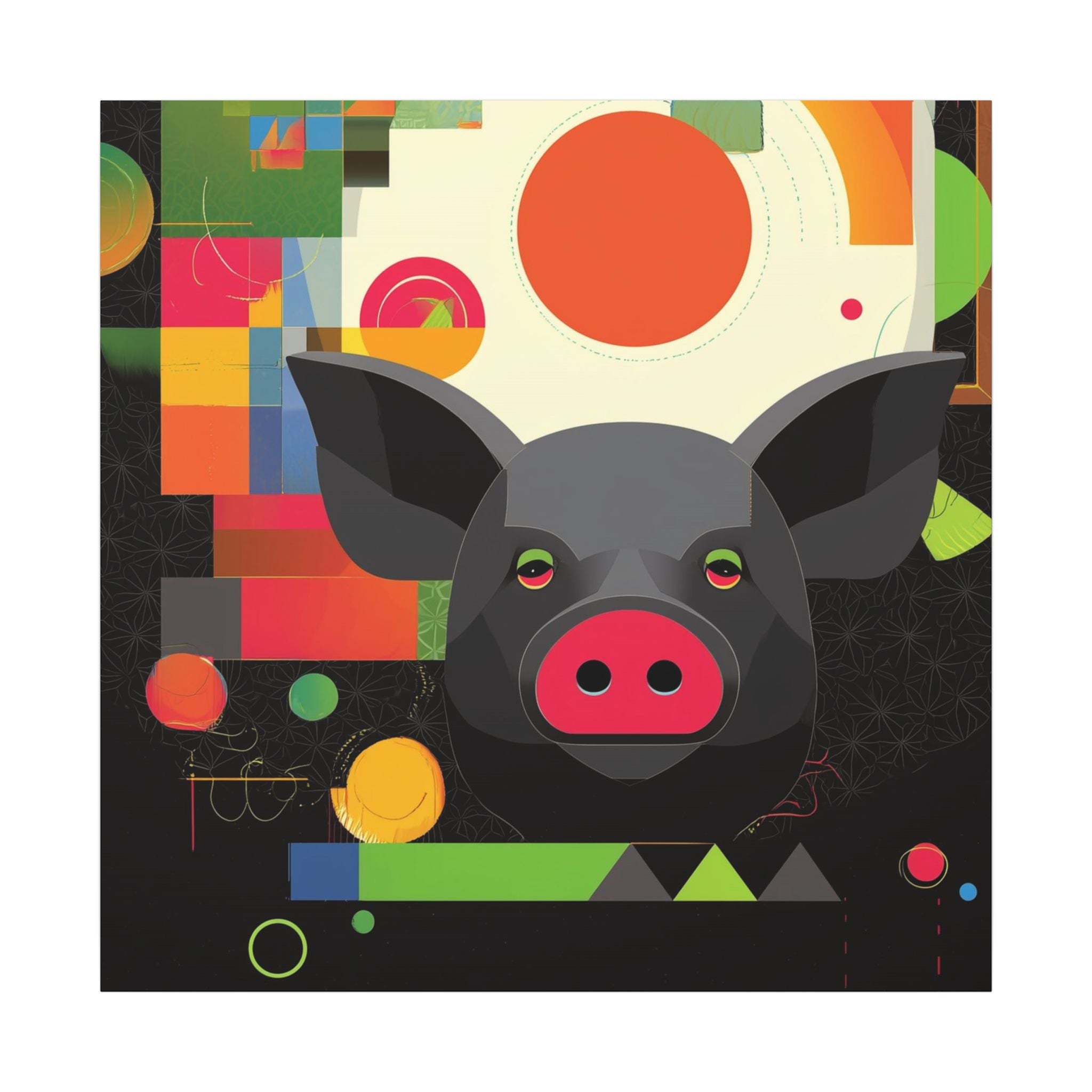 Geometric Pig Constellation: Abstract Digital Illustration, Modern Graphic Design Artwork   |    Custom Orders Available