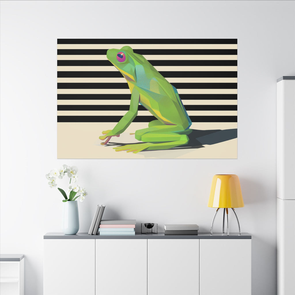 Geometric Frog Vibrance: Modern Wildlife Art, Minimalist Green Graphic Design   |    Custom Orders Available