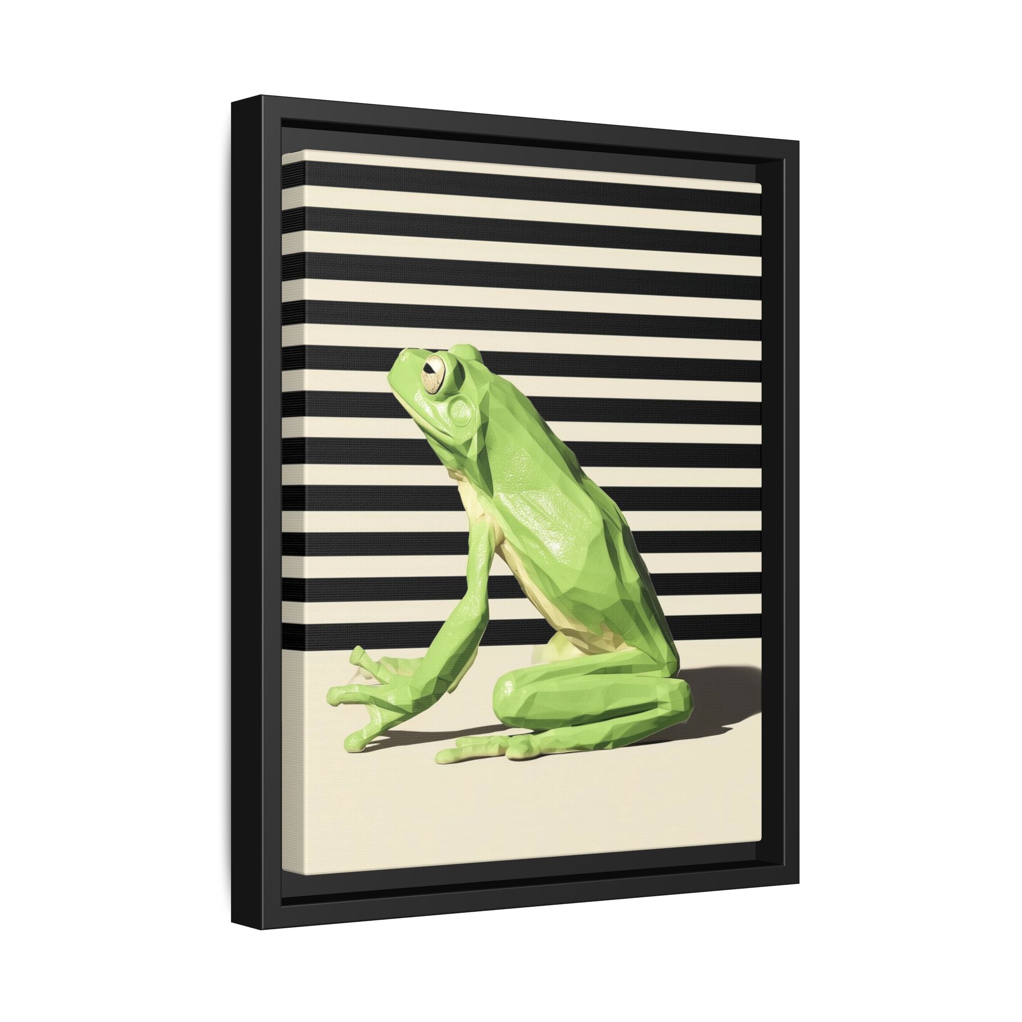 Geometric Frog Framed Print : Low-Poly Amphibian Design, Contemporary Minimalist Art   |  Personalized & Custom Orders Available