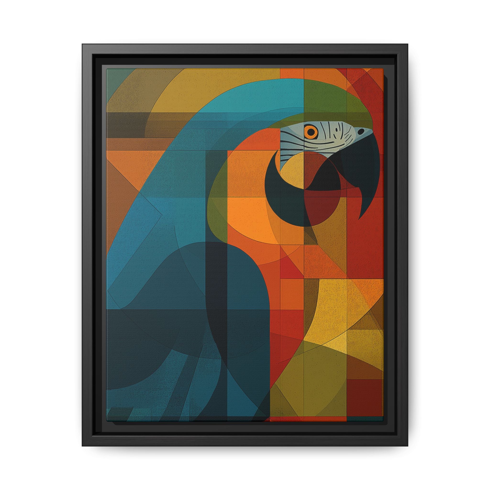Prismatic Parrot Framed Print : Cubist Digital Geometry, Modernist Color Fragmentation   |  Personalized & Custom Orders Available