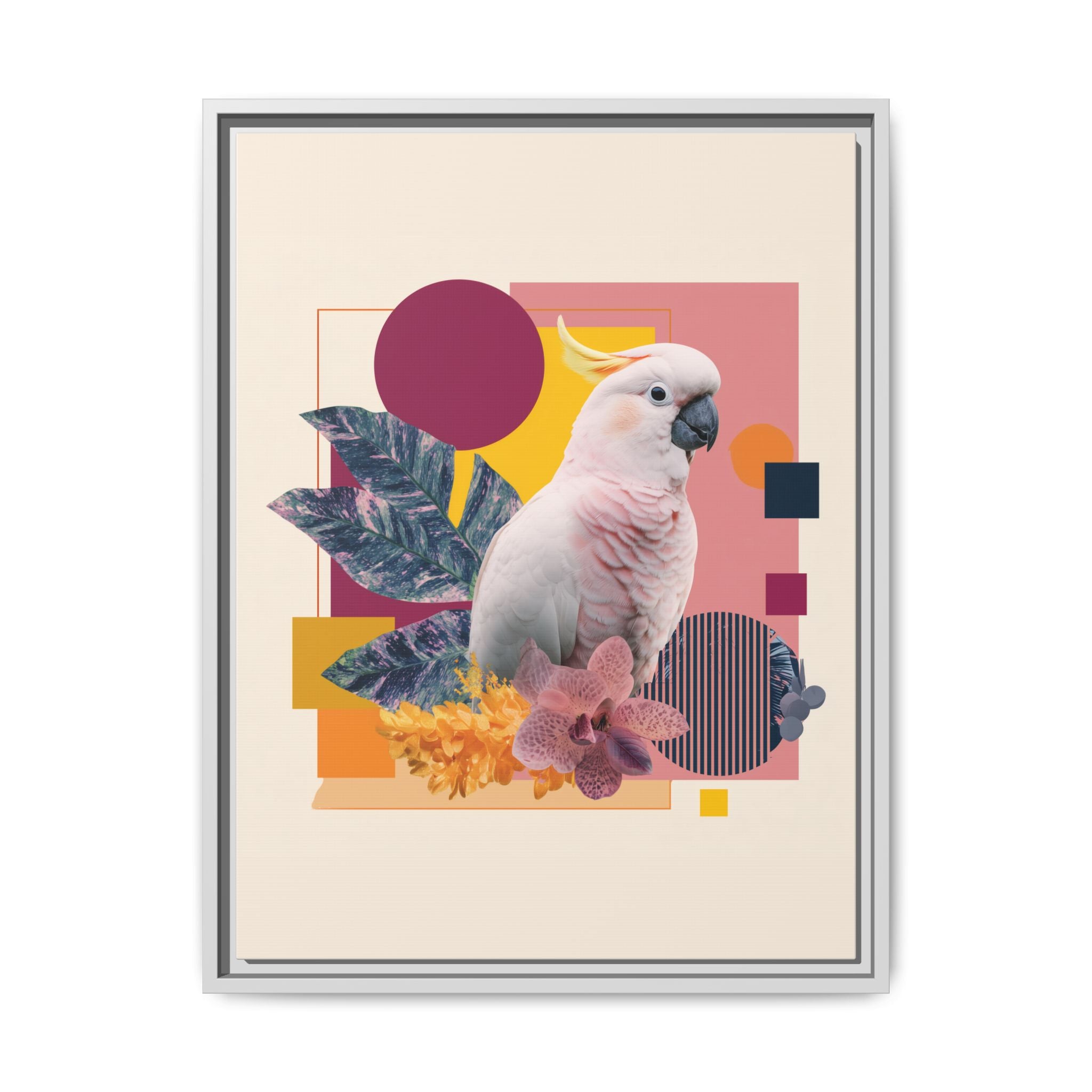 Cockatoo in Geometric Paradise: Tropical Avian Design, Modern Abstract Art   |    Custom Orders Available