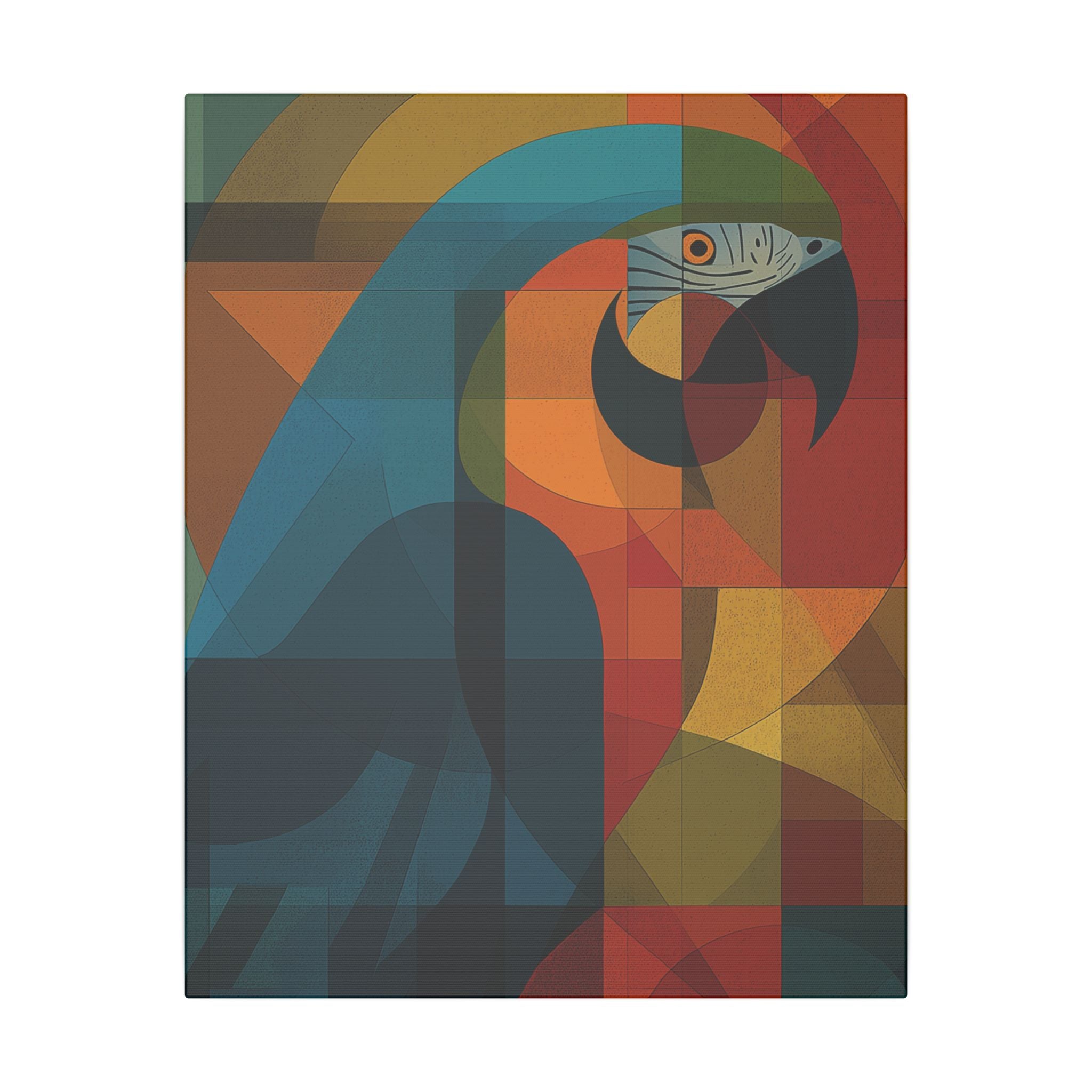 Geometric Parrot: Cubist Avian Composition, Vibrant Angular Portrait   |    Custom Orders Available